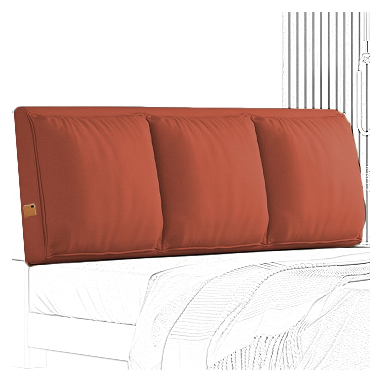 LXLIGHTS Linen Headboard Cushion & Wedge Pillow for Bed Without Headboard - Lumbar Support Reading Pillow for Bedroom, Sofa, Bay Window (10 Colors) | Perfect for Reading, Relaxing & Back Support in Bed or Living Room