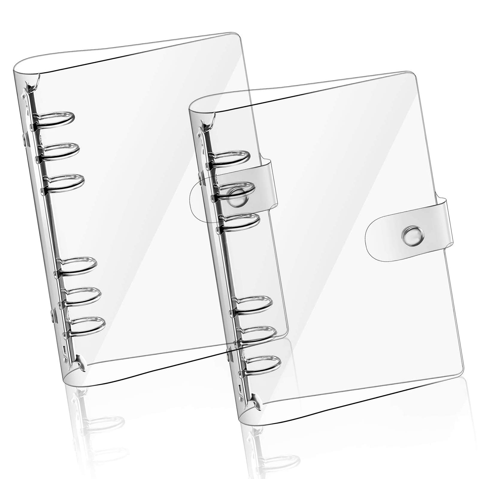 2 Pack A5 Clear Soft PVC Notebook Covers - Refillable Loose Leaf Binder for Personal Planner, Journal, School & Office Organization (Transparent, Durable) - Perfect for Students, Professionals & Home Use