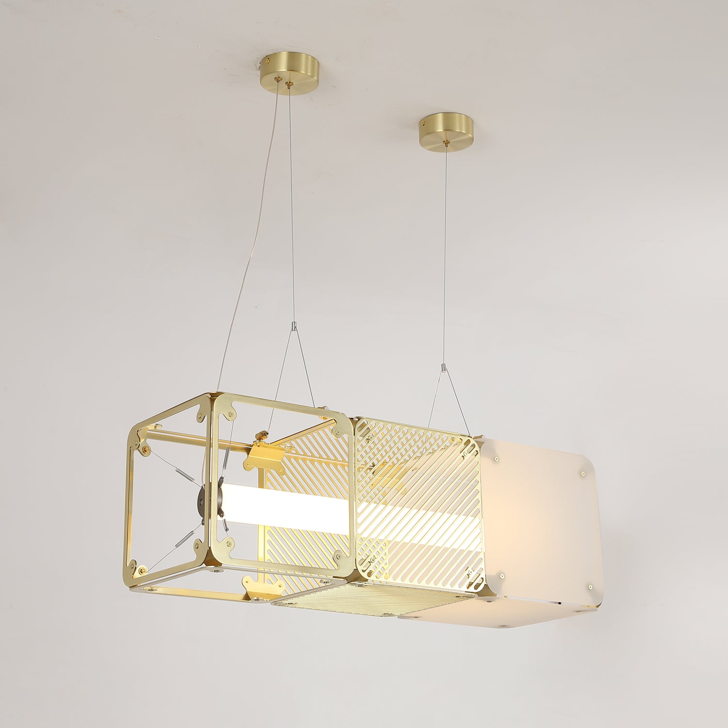 Hyperqube Modern LED Pendant Lamp - Minimalist Hanging Light Fixture for Kitchen Island, Dining Room & Bedroom Decor