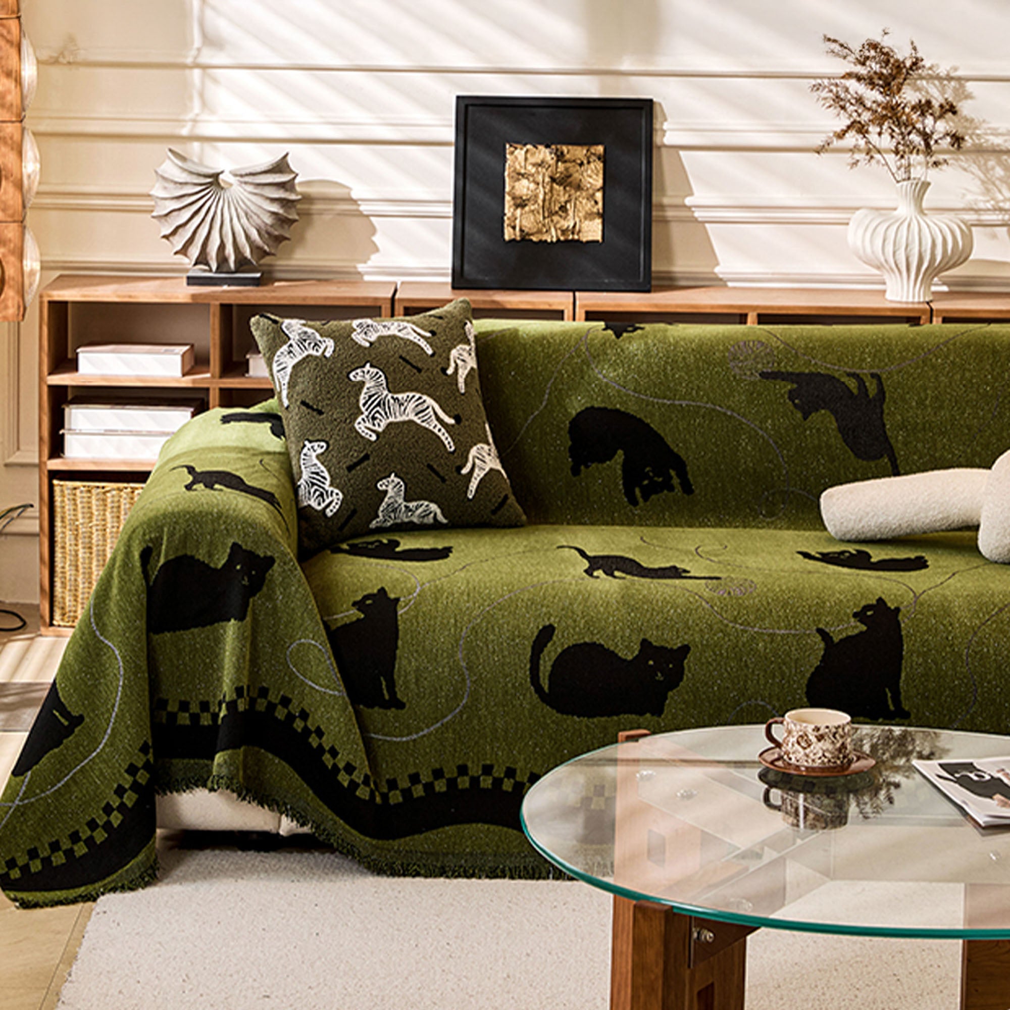 Whisker Wonderland Chenille Sofa Cover - Soft Pet-Friendly Furniture Protector for Cats & Dogs - Perfect for Living Room, Bedroom, and Pet-Friendly Spaces