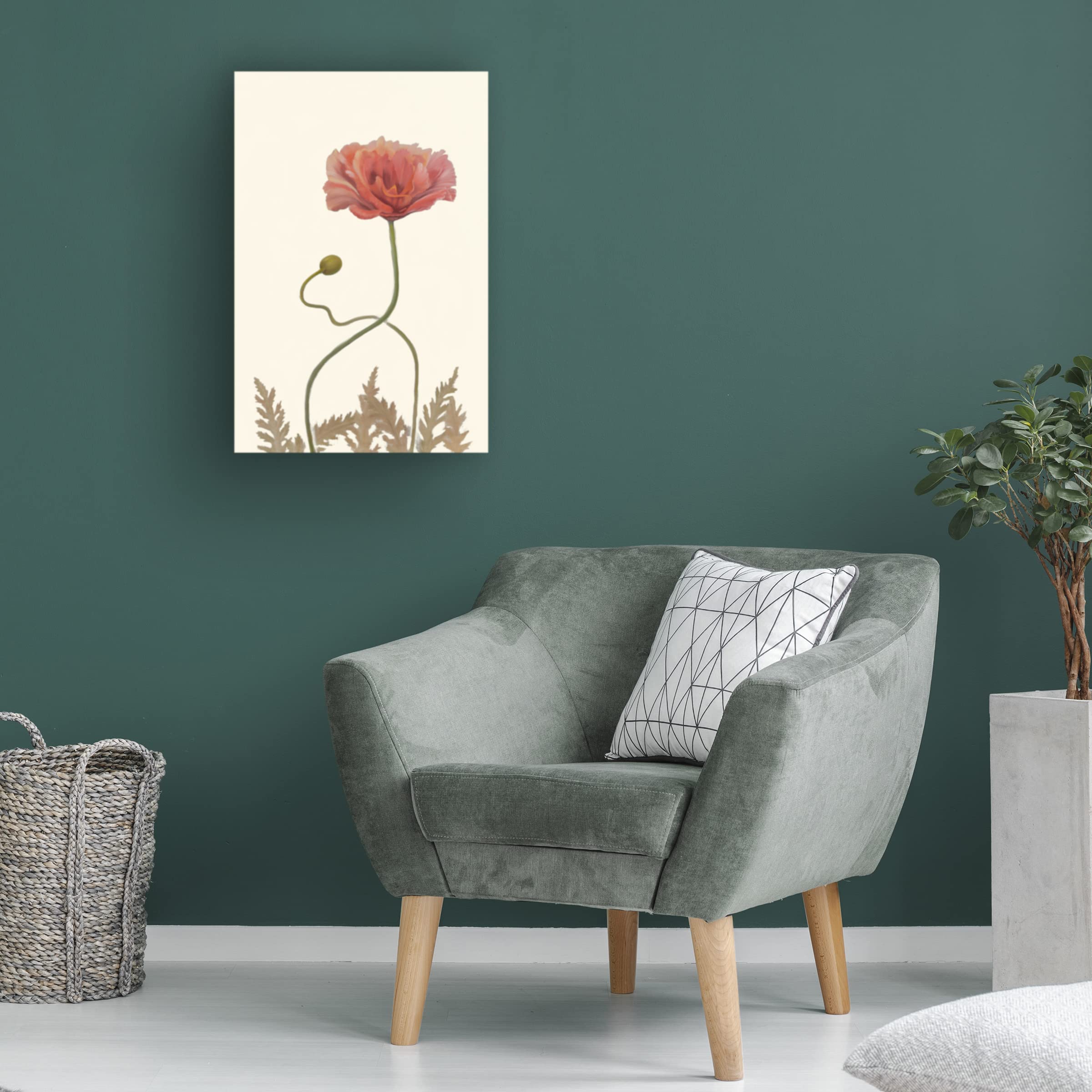 Sandra Iafrate 'Coral Poppy Display IV' Canvas Wall Art Print - Modern Floral Home Decor for Living Room, Bedroom & Office