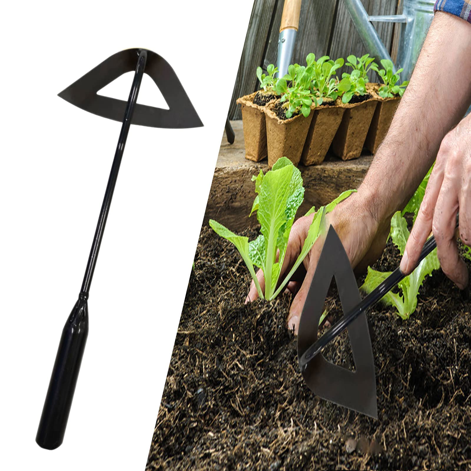 Durable All Steel Hollow Shaft Garden Hoe for Digging Soil, Planting Vegetables & Flowers - Perfect for Outdoor Farming, Landscaping & Home Gardening