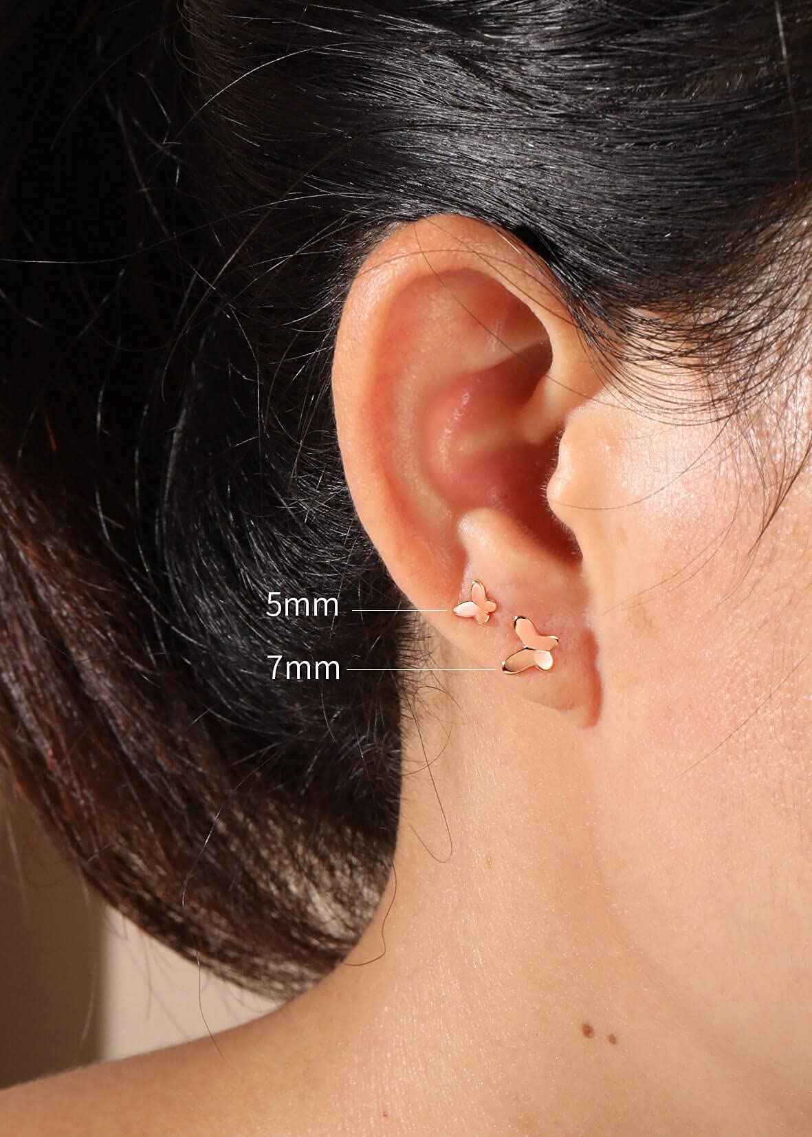 Sterling Silver Butterfly Stud Earrings for Women - Hypoallergenic Tiny Gold Minimalist Jewelry - Dainty Sensitive Earrings - Perfect Mothers Day Gift for Wife, Girlfriend, Daughter | Everyday Wear, Office, Date Night, Special Occasions