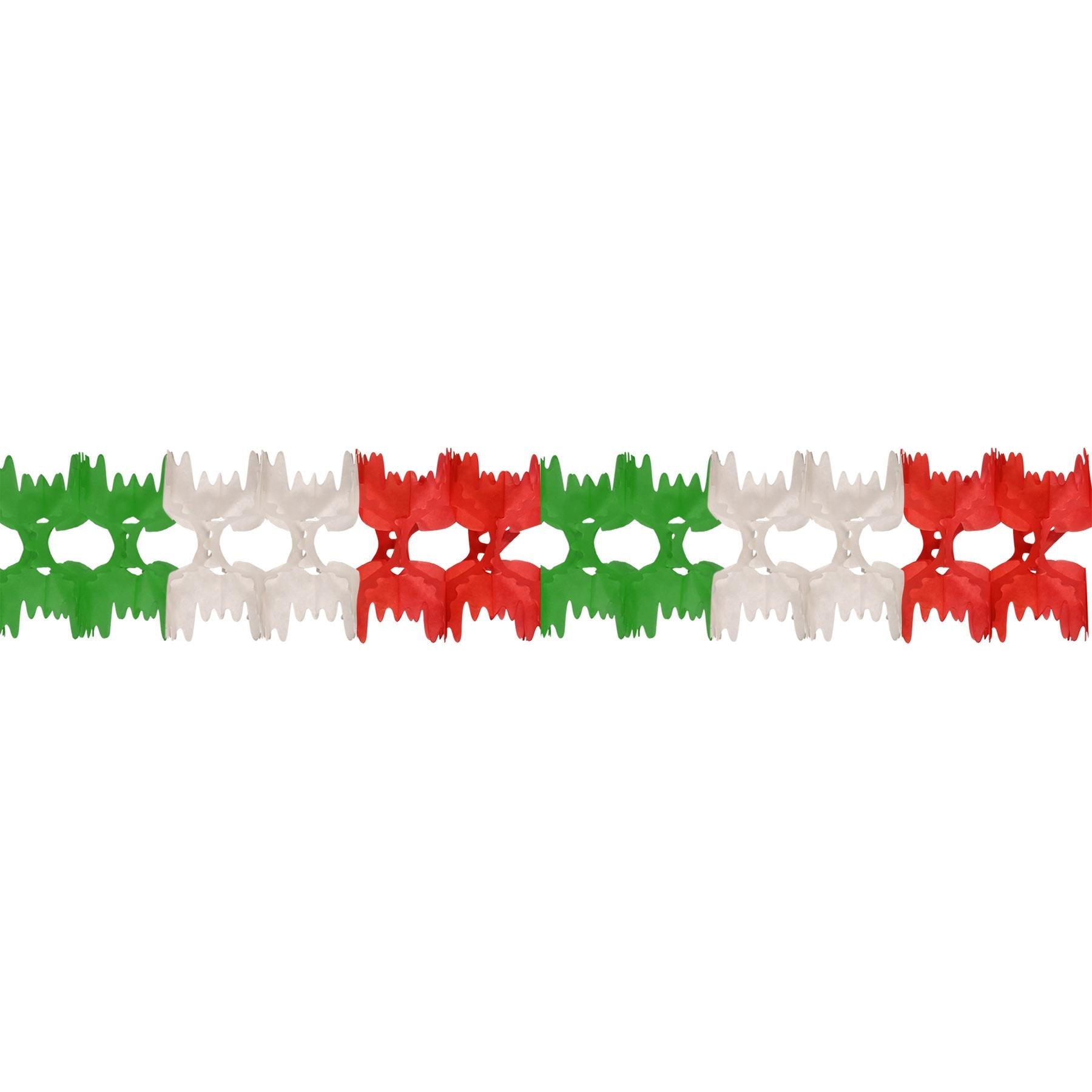 12 Pack Beistle Fiesta Party Garland - Red, White & Green Decorative Streamers for Cinco de Mayo, Birthday & Mexican Themed Celebrations