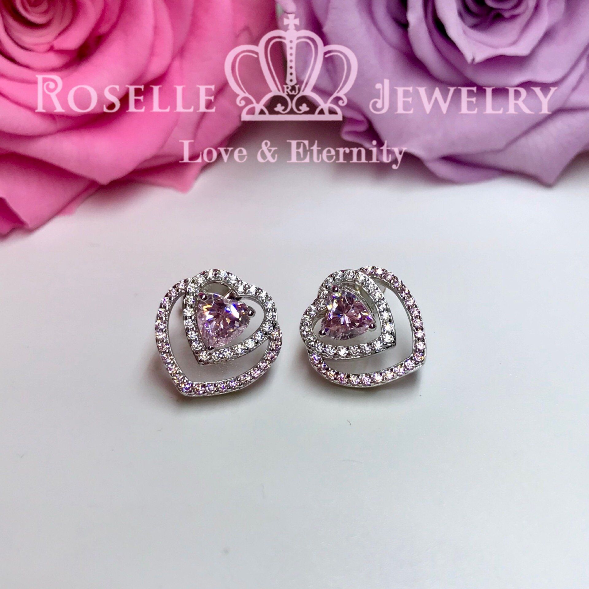 Detachable Heart Shape Halo Stud Earrings for Women - 14K Gold Plated Cubic Zirconia Earrings - Valentine's Day Gift, Anniversary Present, Romantic Date Night Jewelry
