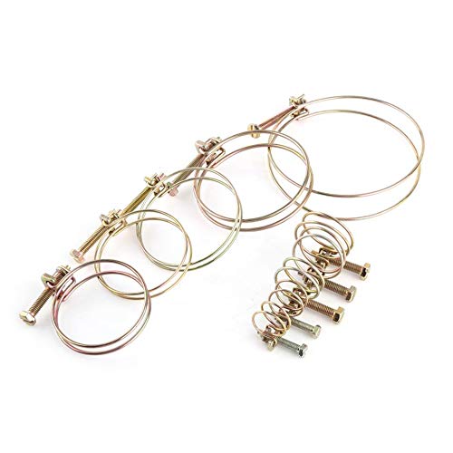 10Pcs Adjustable Double Wire Hose Clamps 28-32mm - Stainless Steel Pipe Clips for Water Hose, Plumbing, Automotive & Marine Applications - Secure Barb Fittings, DIY Repairs & Garden Irrigation