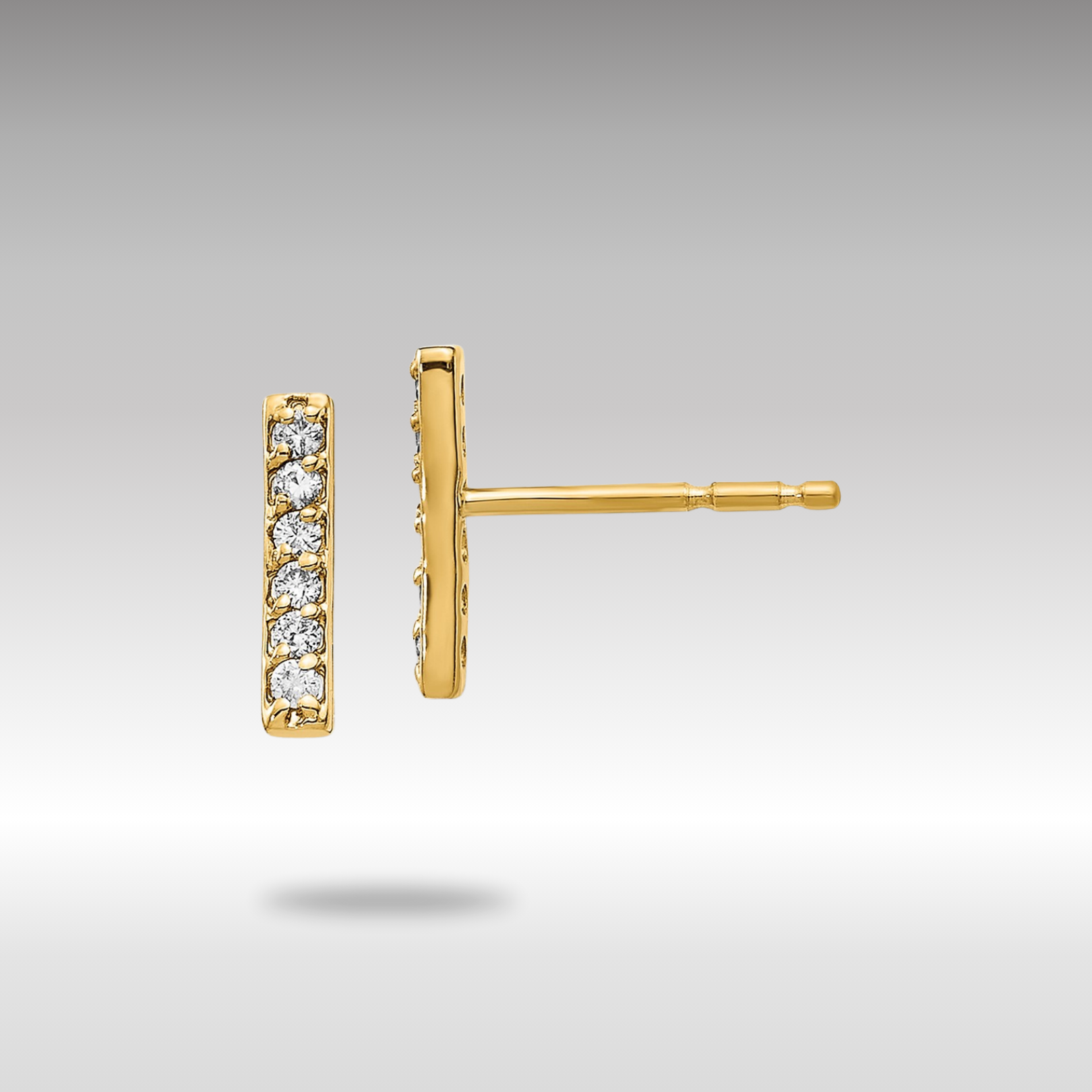 14K Gold Diamond Bar Earrings for Women - XE3075A Dainty Luxury Studs for Everyday Wear & Special Occasions