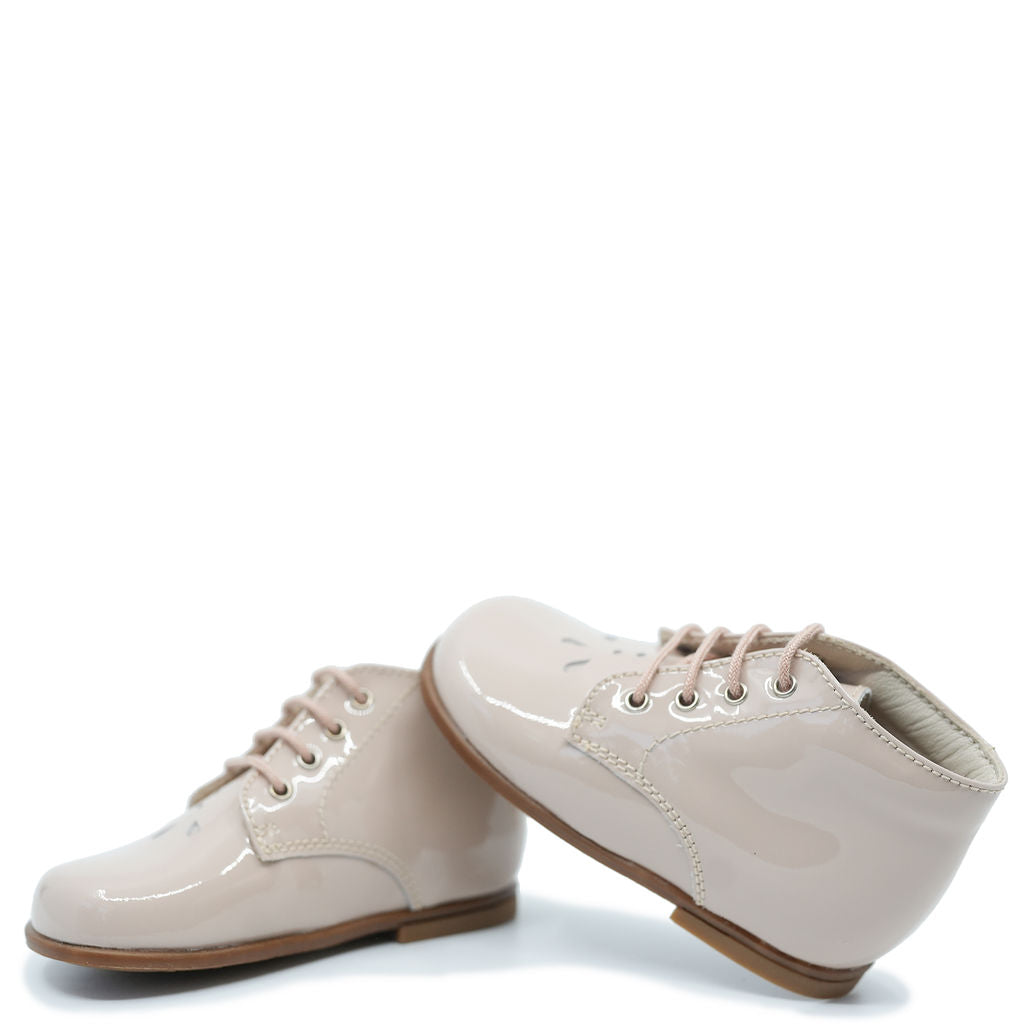 Beberlis Baby Girls Pink Patent Leather Cutout Mary Jane Shoes - Comfortable & Stylish for First Walkers, Parties & Special Occasions