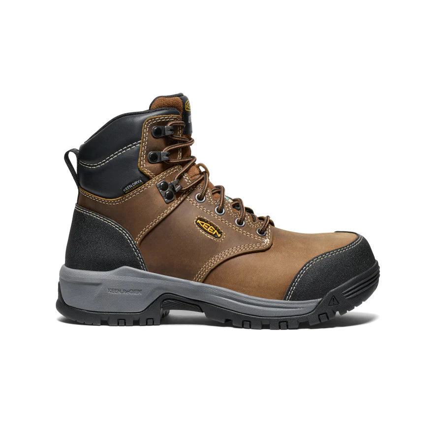 KEEN Women's Evanston 6 Waterproof CSA Work Boot with Carbon Fiber Toe - Steel Toe Safety Shoes for Construction, Warehouse & Outdoor Work | Slip Resistant & Comfortable Work Boots for Women
