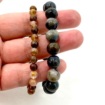 Natural Pietersite Stone Beaded Bracelet for Women - Healing Crystal Jewelry for Energy Balance & Stress Relief - Perfect for Meditation, Yoga & Spiritual Gifts