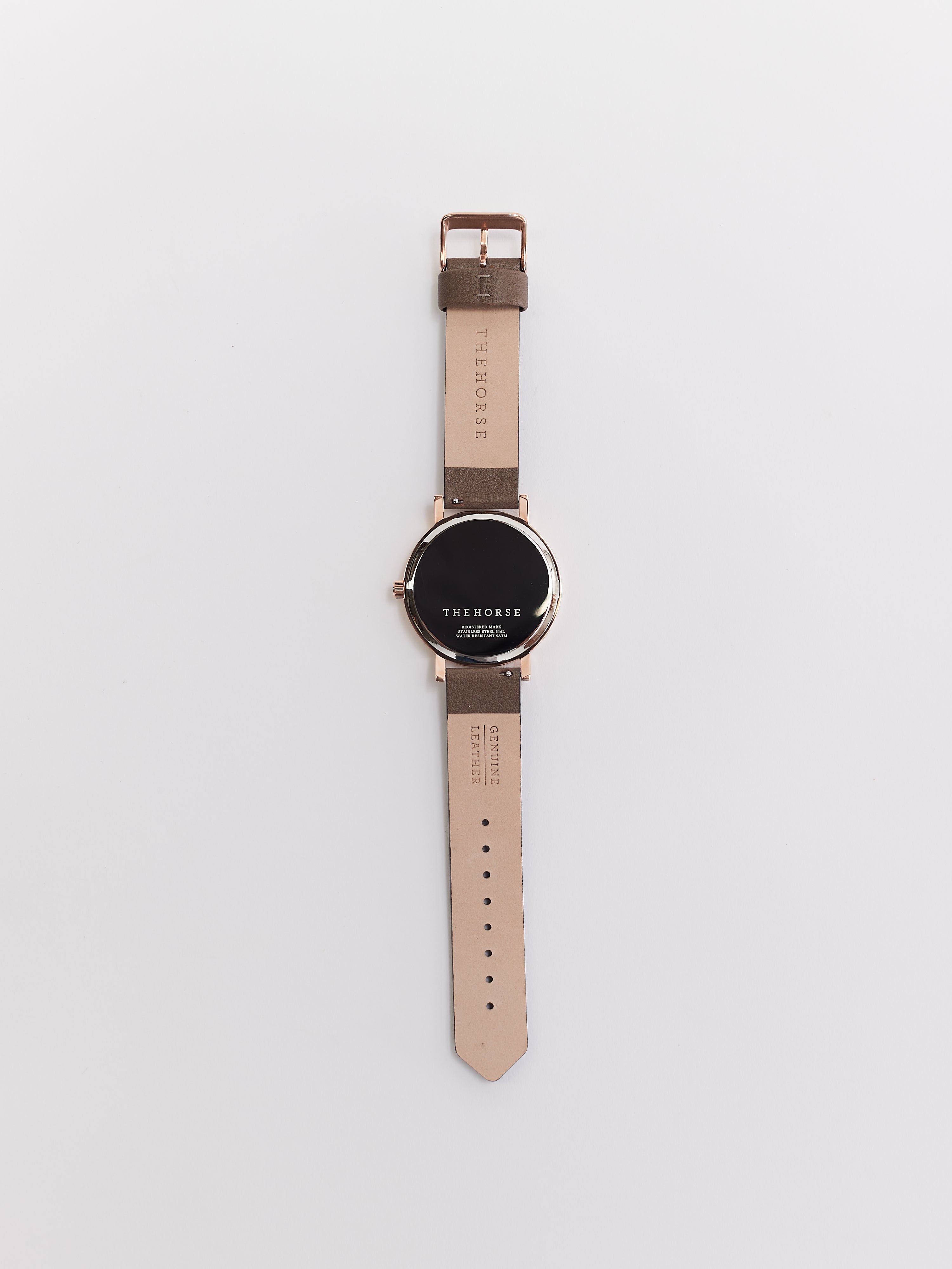 Elegant Polished Rose Gold Watch with White Dial & Taupe Leather Strap – Perfect for Business, Casual, and Formal Occasions