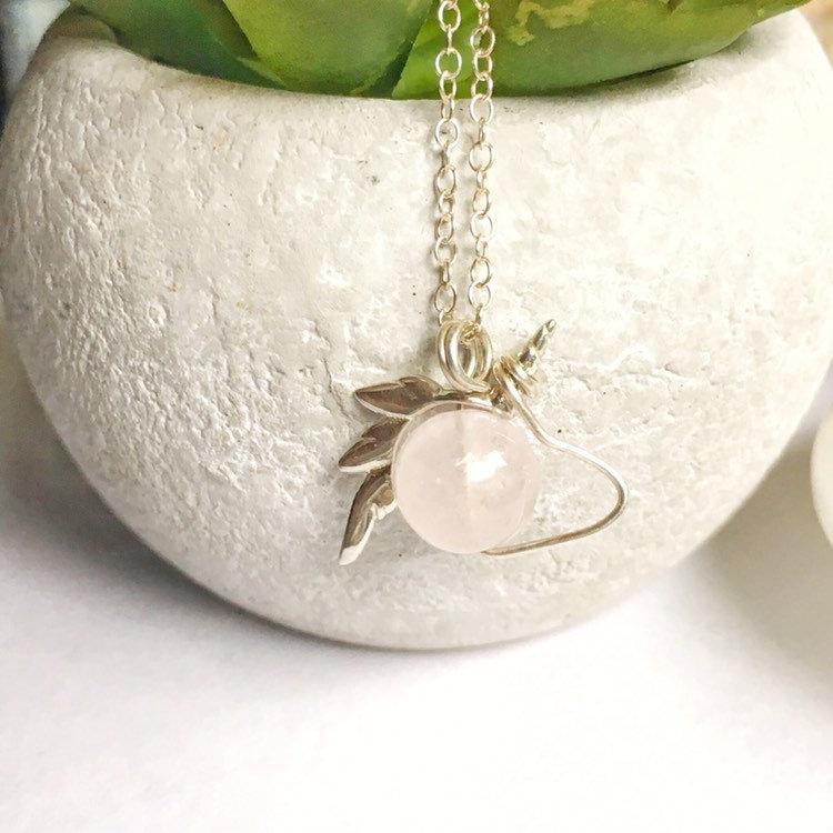 Rose Quartz Necklace with Unicorn Charm - 925 Sterling Silver Jewelry for Women | Healing Crystal Gift for Birthday, Valentine's Day & Spiritual Wellness