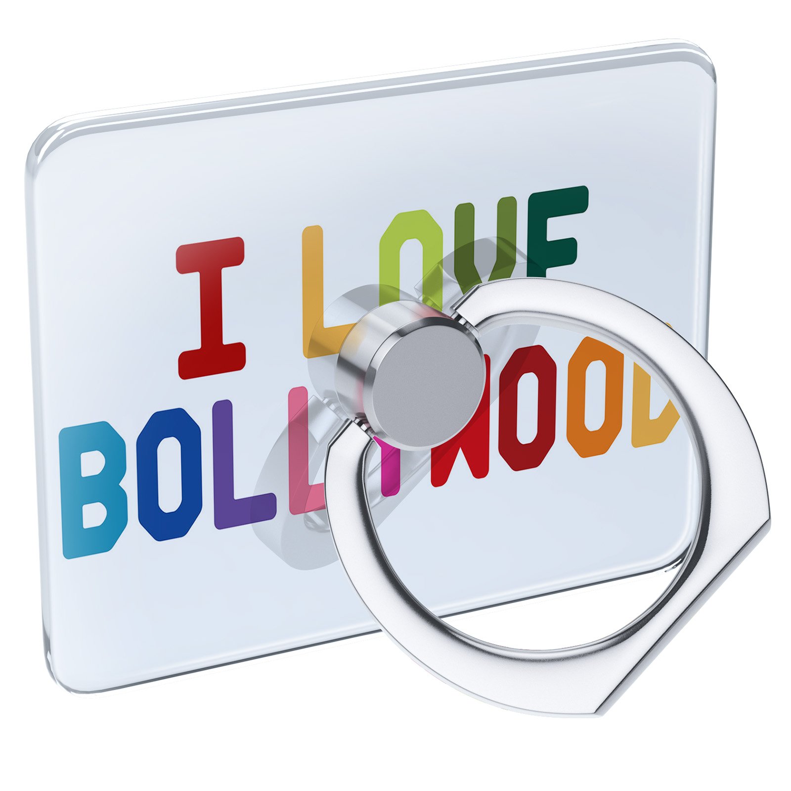 Colorful Collapsible Cell Phone Ring Holder & Stand - I Love Bollywood Design, Secure Grip for Hands-Free Viewing, Perfect for Movies, Selfies, and Video Calls