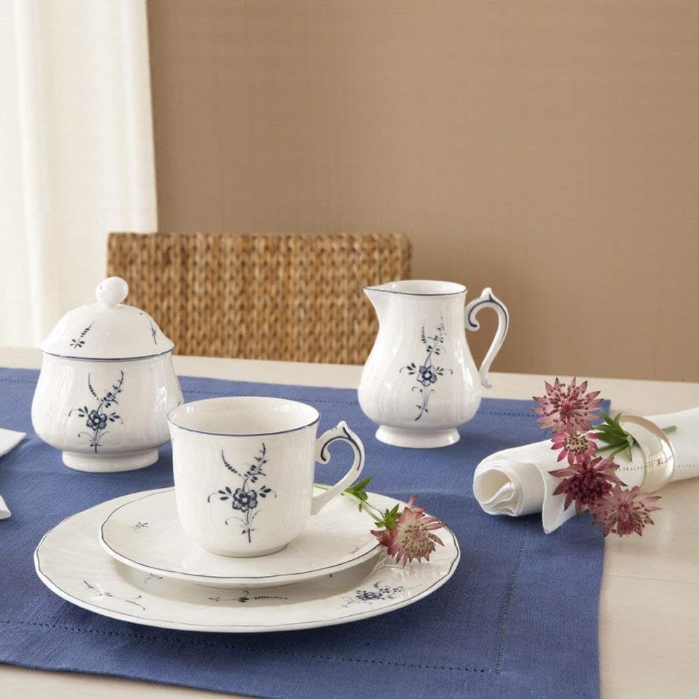 Villeroy & Boch Vieux Luxembourg Oval Soup Tureen - 92 oz White & Blue Premium Porcelain Serving Bowl - Elegant Dinnerware for Formal Dining, Holiday Entertaining & Restaurant Use