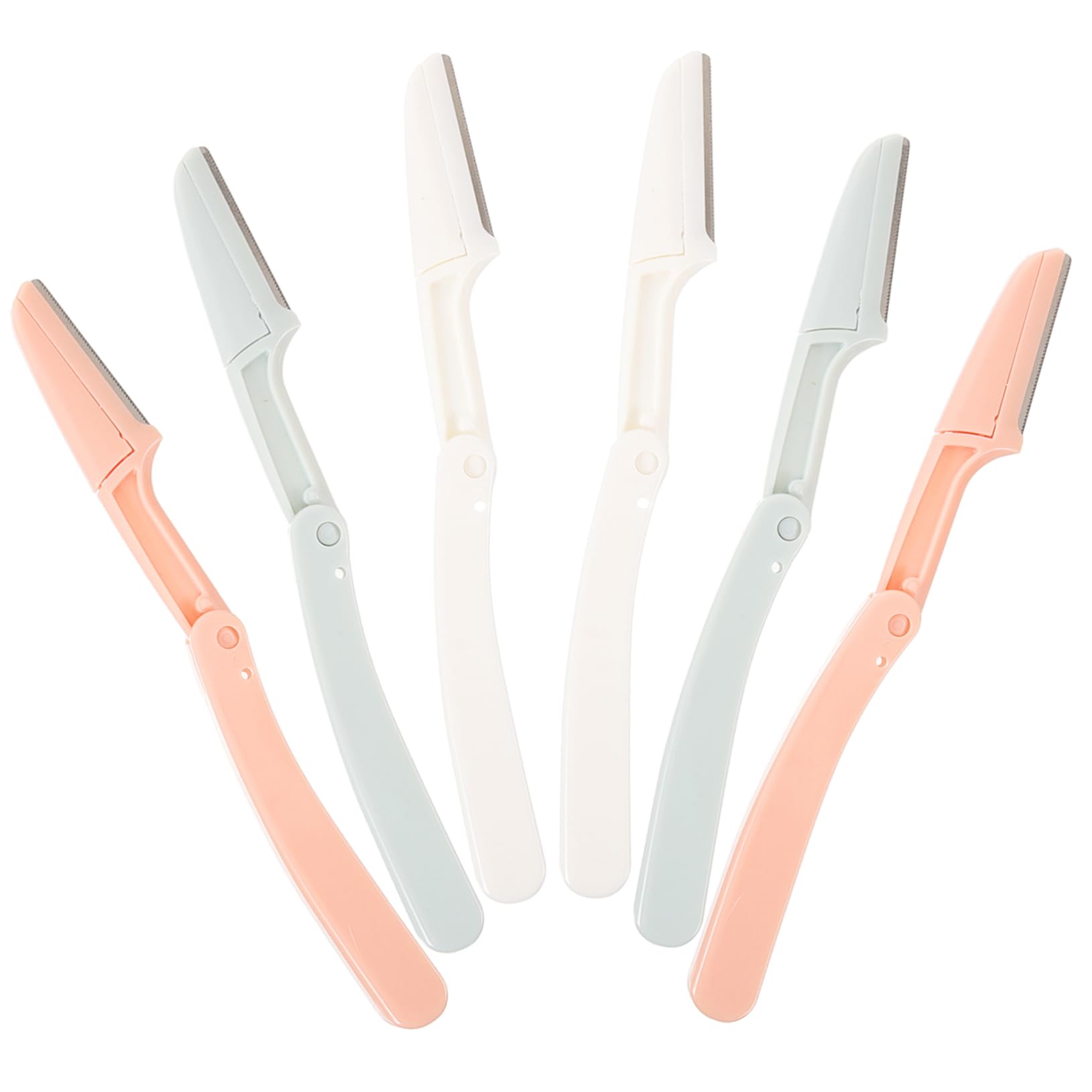 6pcs Portable Eyebrow Razor Comb for Women - Face Razors for Feminine Shaping & Shaving - Lightweight Non-Slip Grip for Precision Trimming (Random Colors) - Perfect for Travel, Eyebrow Grooming & Facial Hair Removal at Home or Salon