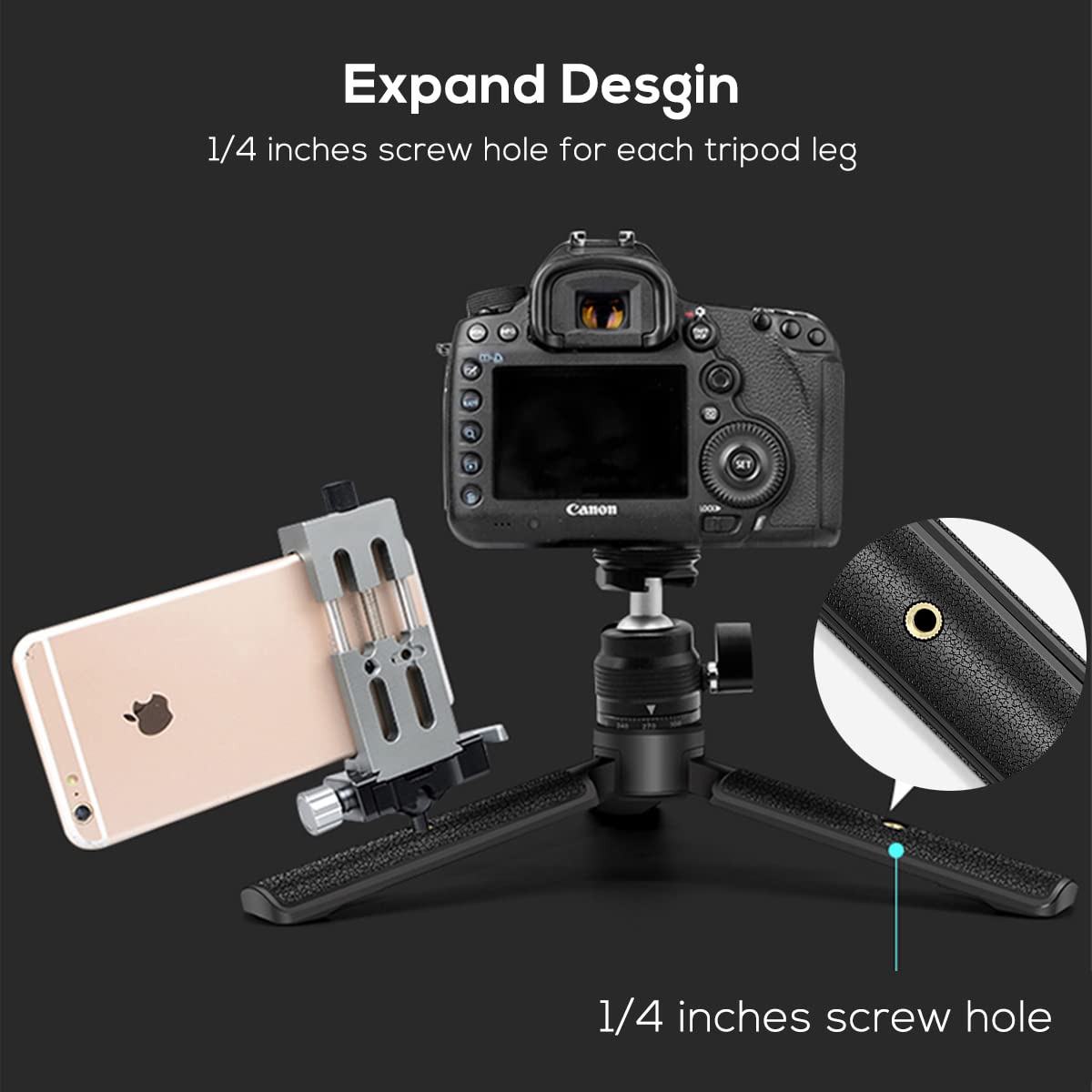 Extended Handle Grip & Tripod 2-in-1 for Gimbal Stabilizer - Compatible with DJI Ronin-S, Zhiyun WEEBILLs, Zhiyun Crane - Desktop Tripod Stand for DSLR Cameras - Perfect for Vlogging, Live Streaming & Professional Photography