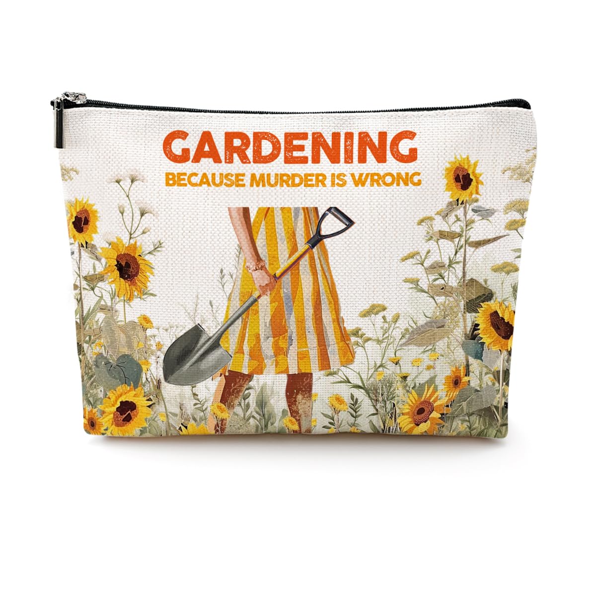 Funny Sunflower Cosmetic Bag - Gardening Gifts for Women, Plant Lovers, Sister, Mom, Grandma & Friends - Perfect for Graduation, Birthday & Everyday Use in Garden or Home