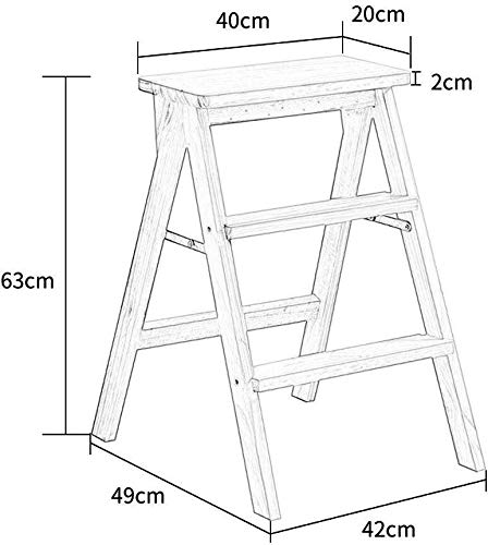 KAZUP 3-Step Foldable Step Stool, Portable Ladder Stool for Kitchen, Office, and Home Use - Non-Slip, Space-Saving, Multifunctional Brown Step Stool for Adults & Kids - Perfect for Reaching High Shelves and Storage