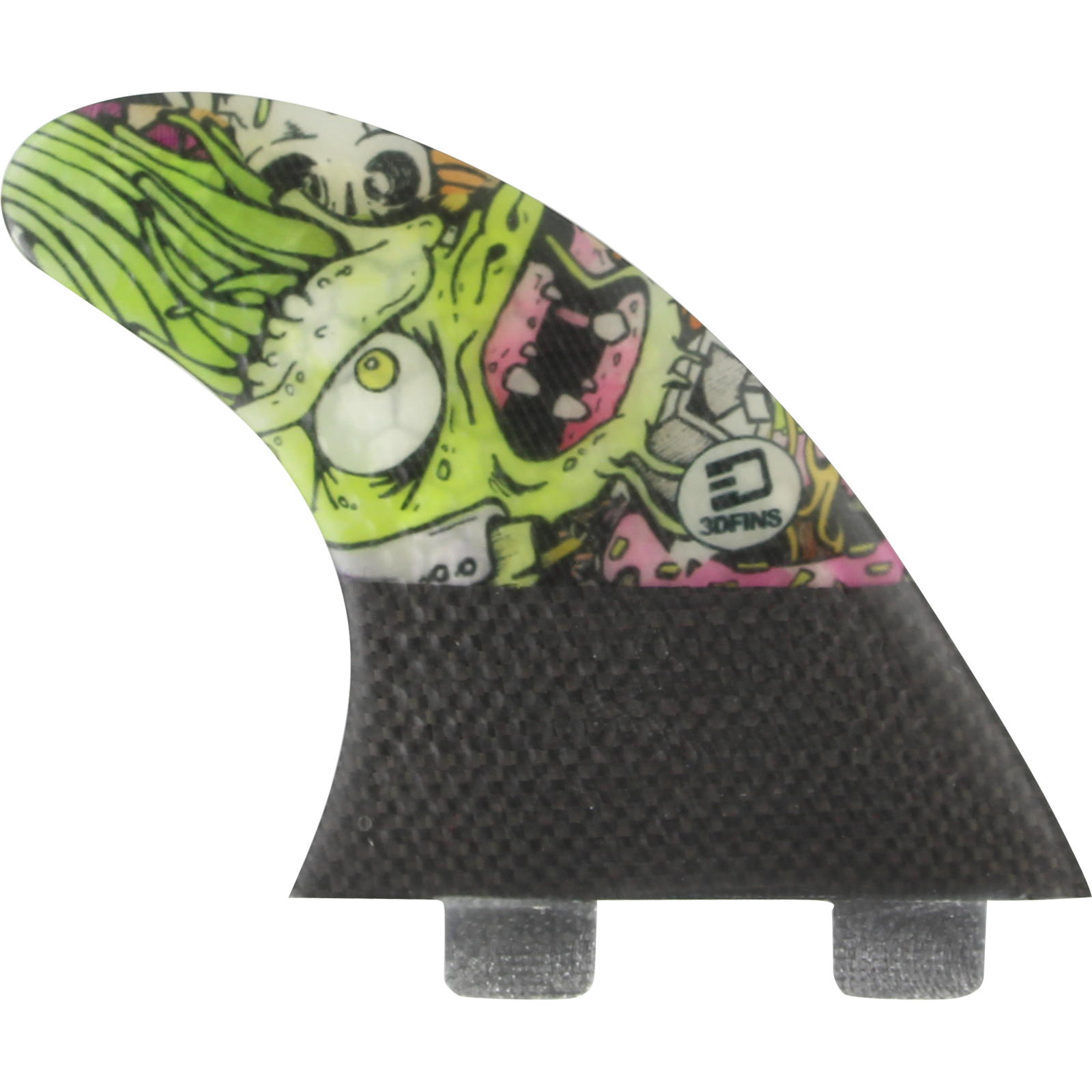 3D Darkside Carbon Twin Tab 4.0 Big Mouth Surfboard Fin Set - 3PCS for High-Performance Surfing & Wave Riding