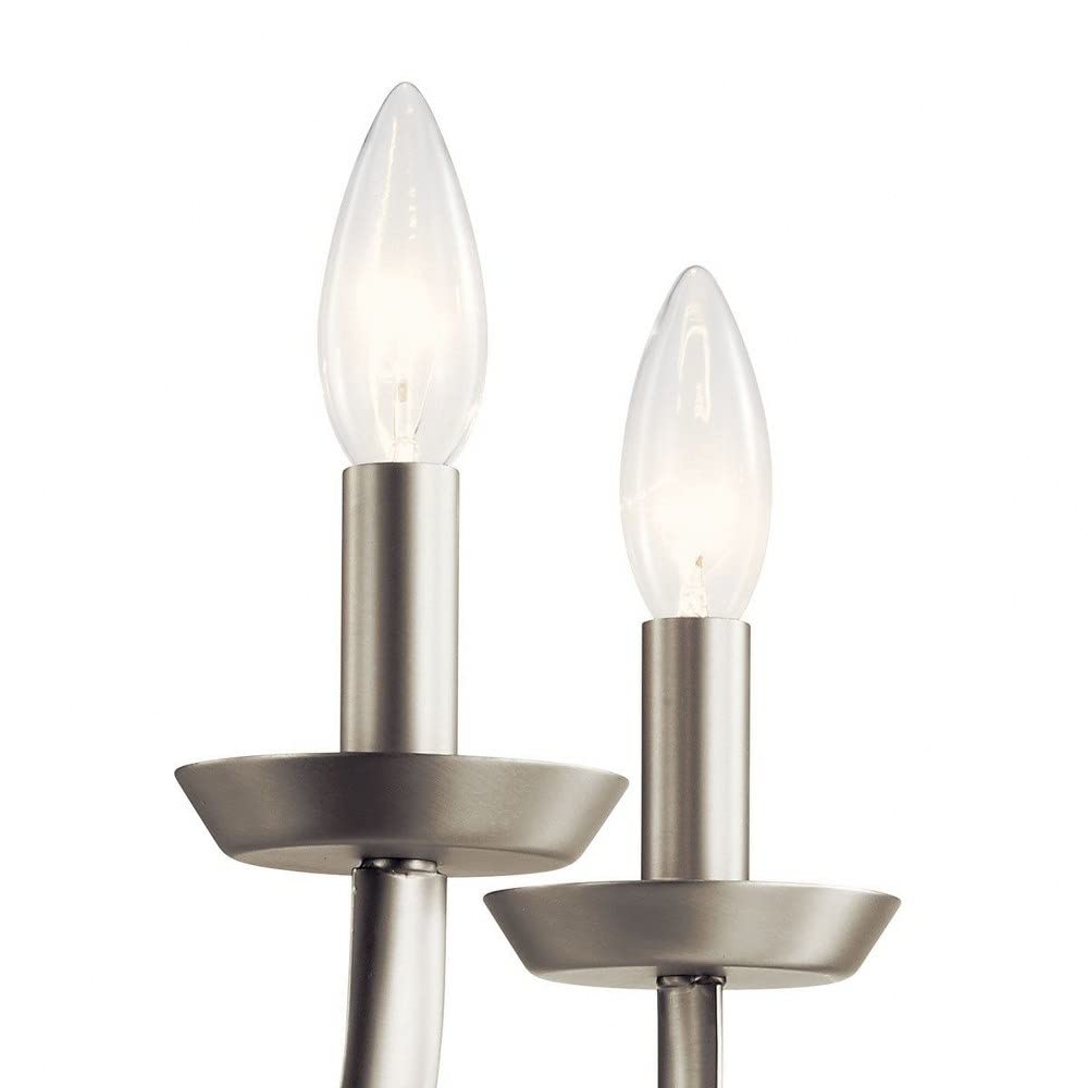 5-Light Traditional Simple Chandelier Fixture in Brushed Nickel - Perfect for Dining Room, Bedroom or Living Room Lighting Decor