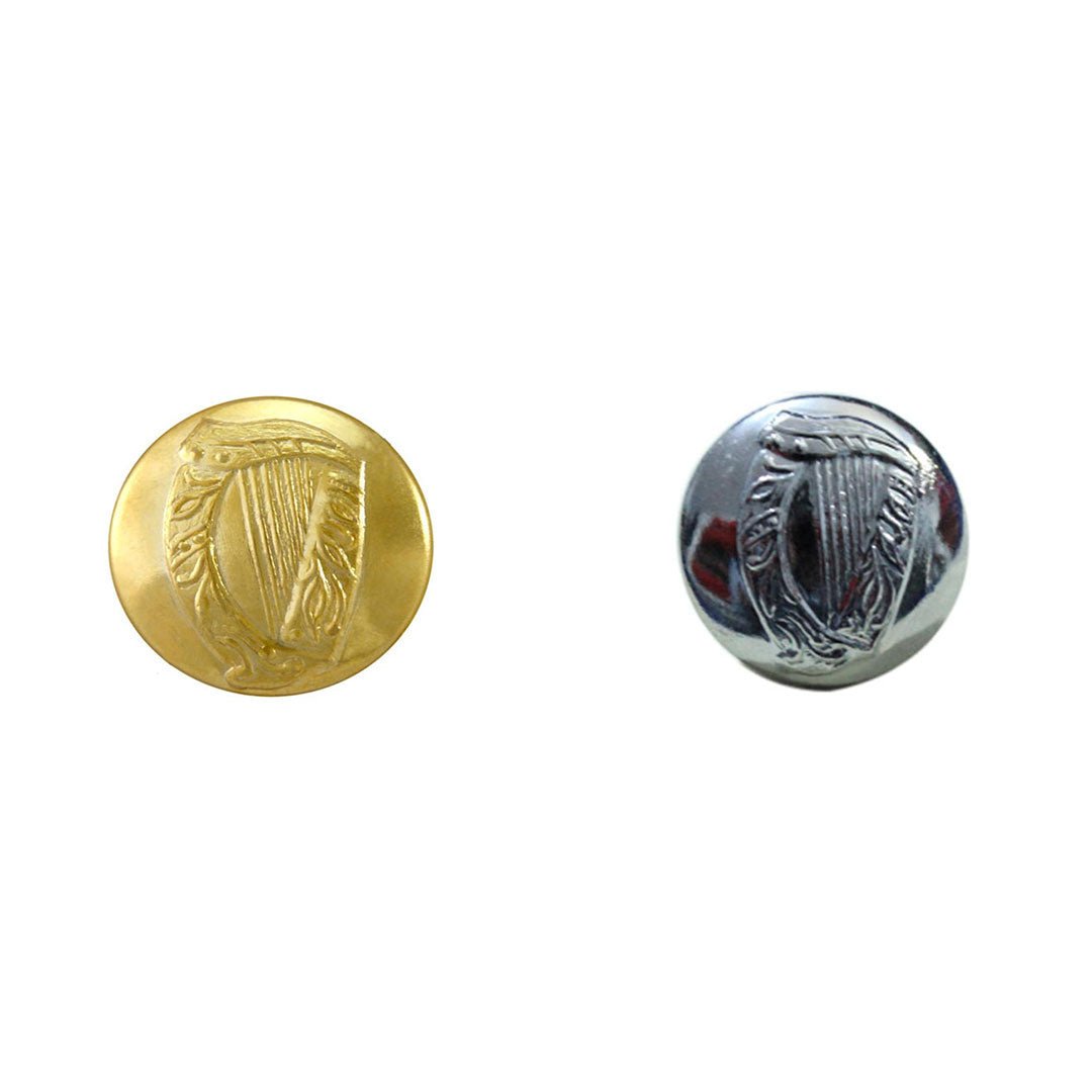 Authentic Irish Harp Uniform Buttons - Premium Brass Military & Band Buttons for Dress Uniforms, Costumes & Historical Reenactments