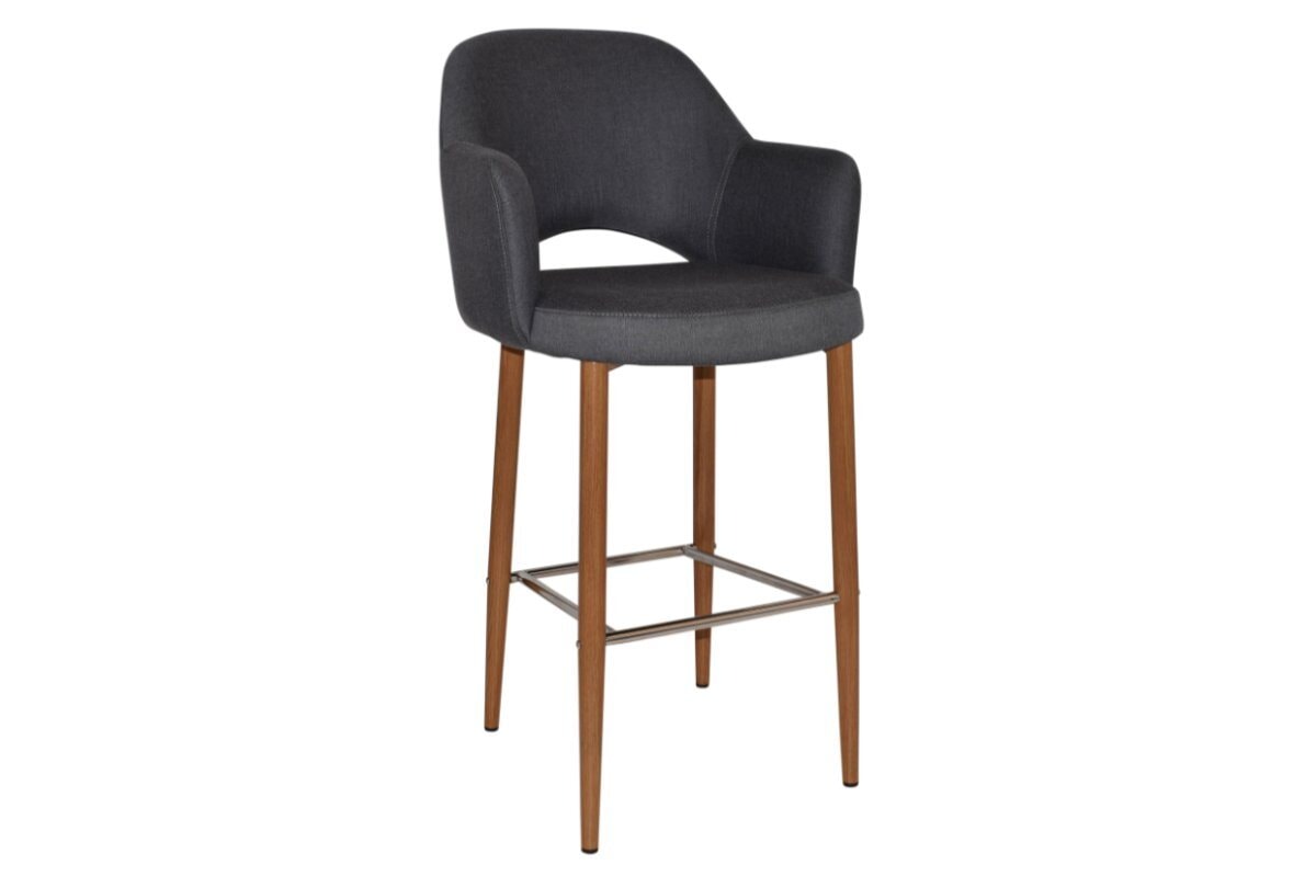 EZ Hospitality Avalon Stool with Arms - Light Oak Finish - 750mm Seat Height - Perfect for Kitchen Islands, Bars & Commercial Settings