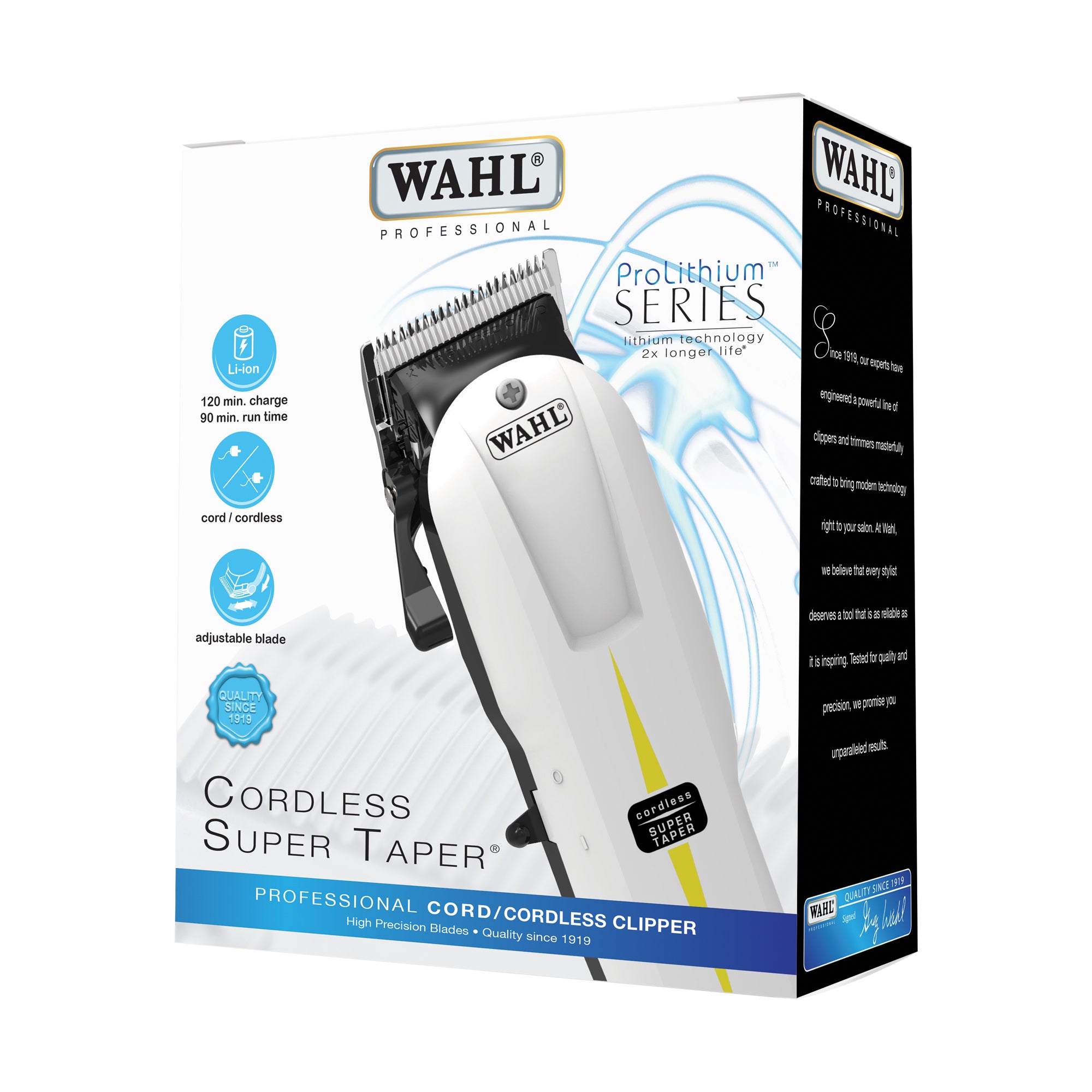 Wahl Super Taper Cordless Hair Clipper for Men - Professional Barber Trimmer with Lithium-Ion Battery - Perfect for Home Haircuts, Beard Trimming & Grooming