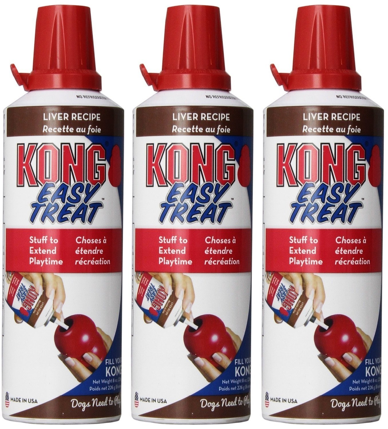 KONG Stuff'N Easy Treat Liver Paste for Dogs - 8-Ounce (Pack of 3) - Perfect for Training, Rewards & Puzzle Toys