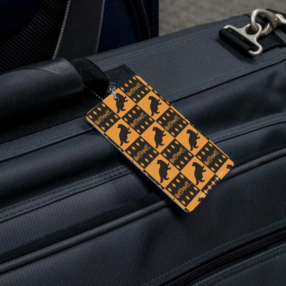 Harry Potter Hufflepuff Themed Luggage Tag - Waterproof Suitcase ID Card for Carry-On Bags - Perfect for Travel, Cosplay, and Harry Potter Fans