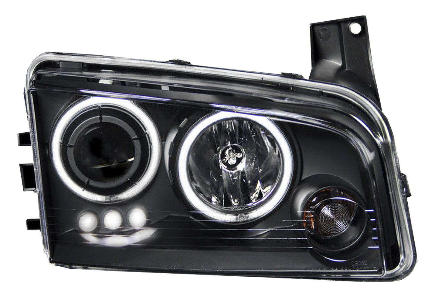 Black CCFL Halo Ring Projector Headlights Assembly Set - Pair for Dodge Charger (Left Driver & Right Passenger Side) | Direct Replacement Headlamps for Enhanced Night Visibility & Aggressive Style