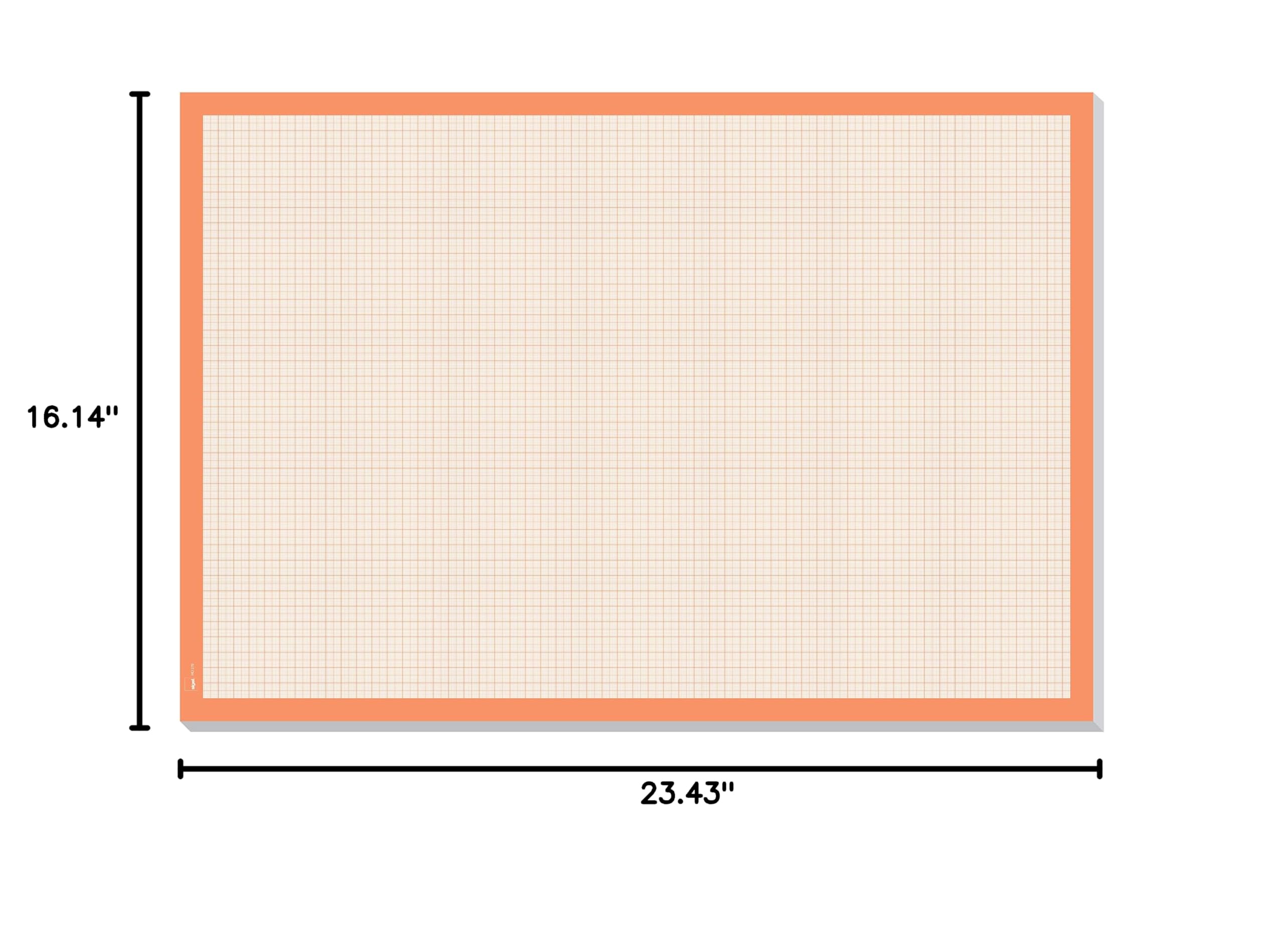 HO270 59.5 x 41 cm Orange Square Paper Desk Pad - Premium Grid Writing Surface for Office, School & Home Workspace Organization