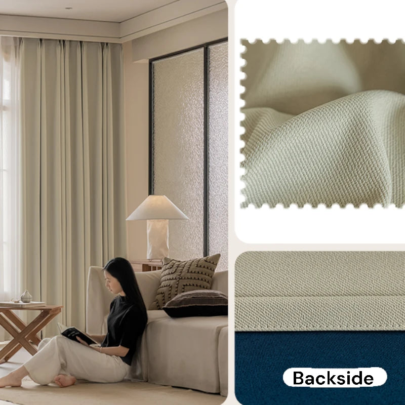 Amina Chenille Blackout Curtains - Thermal Insulated Custom Window Drapes for Bedroom & Living Room - Noise Reducing & Light Blocking for Better Sleep & Privacy