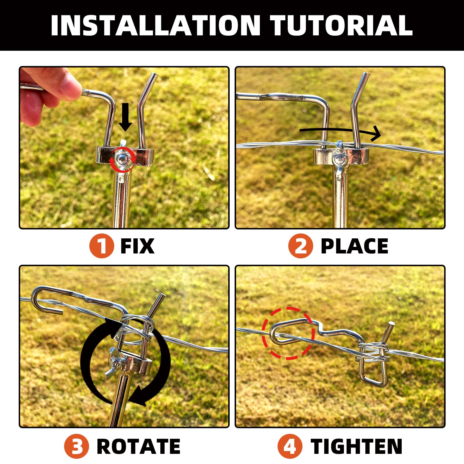 20PCS Fence Wire Tensioner Kit with Handle - Heavy Duty Barbed Wire Tightener Tool for Farm, Ranch & Garden Fencing - Perfect for DIY Fence Repair and Livestock Enclosure Installation