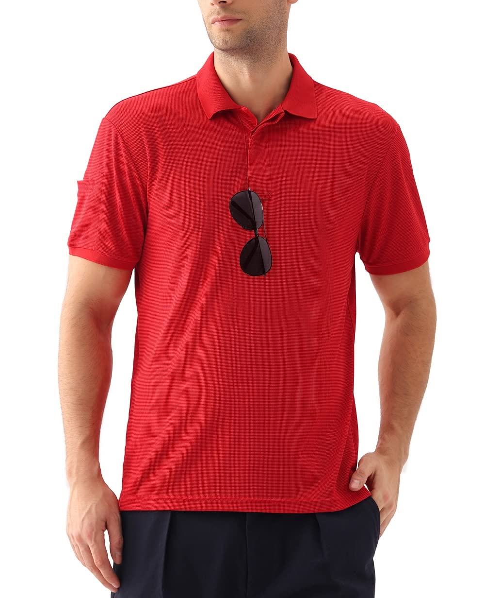 Facitisu Men's Performance Polo Shirts - Moisture Wicking Active Short Sleeve Shirt for Workout, Golf & Outdoor Sports | Gym, Running & Casual Wear