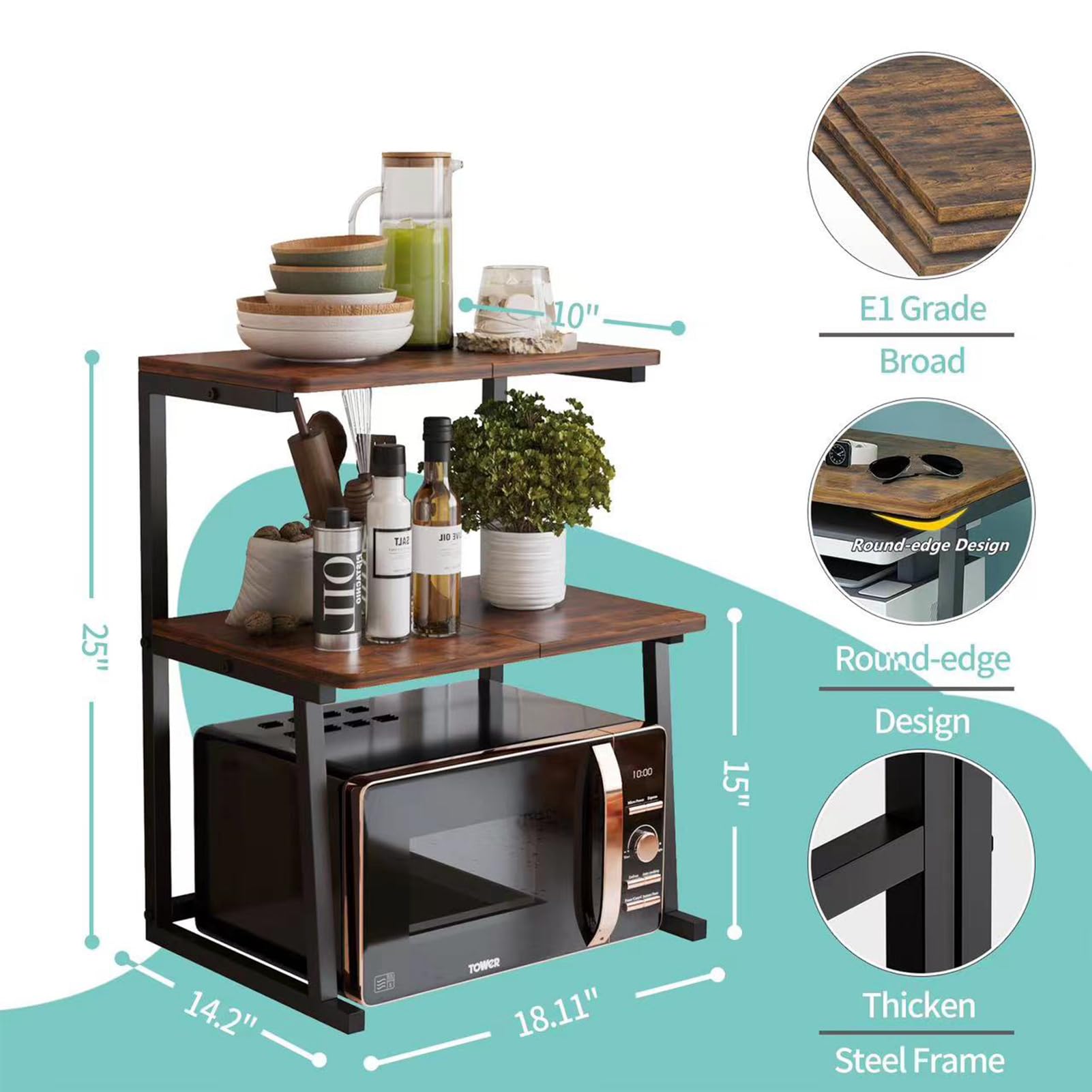 3-Tier Desktop Printer Stand with Bookshelf - Space Saving Multifunctional Organizer for Home Office, Study & Small Spaces - Perfect for Printer, Books, Supplies & Decor