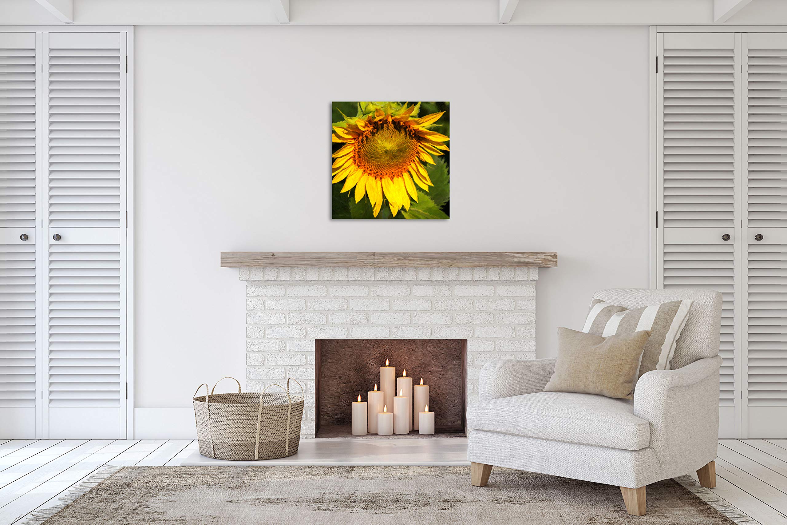 Contemporary Sunflower I by Alan Hausenflock - 24x24in Fine Art Giclee Print on Paper | Modern Wall Decor for Living Room, Bedroom & Office