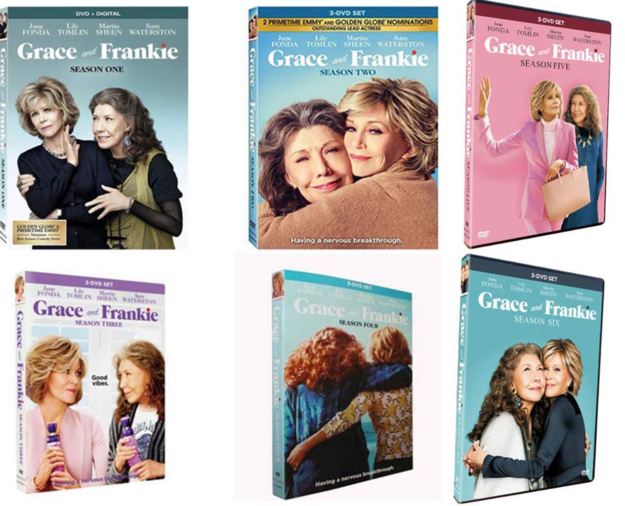 Grace and Frankie: The Complete Series Seasons 1-6 DVD Box Set (18 Discs) - Perfect for Binge-Watching Comedy & Friendship Stories at Home