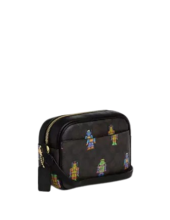 Coach Cosmic Mini Jamie Camera Bag in Signature Canvas with Robot Print - Stylish Crossbody Purse for Women | Perfect for Everyday Use, Travel & Casual Outings