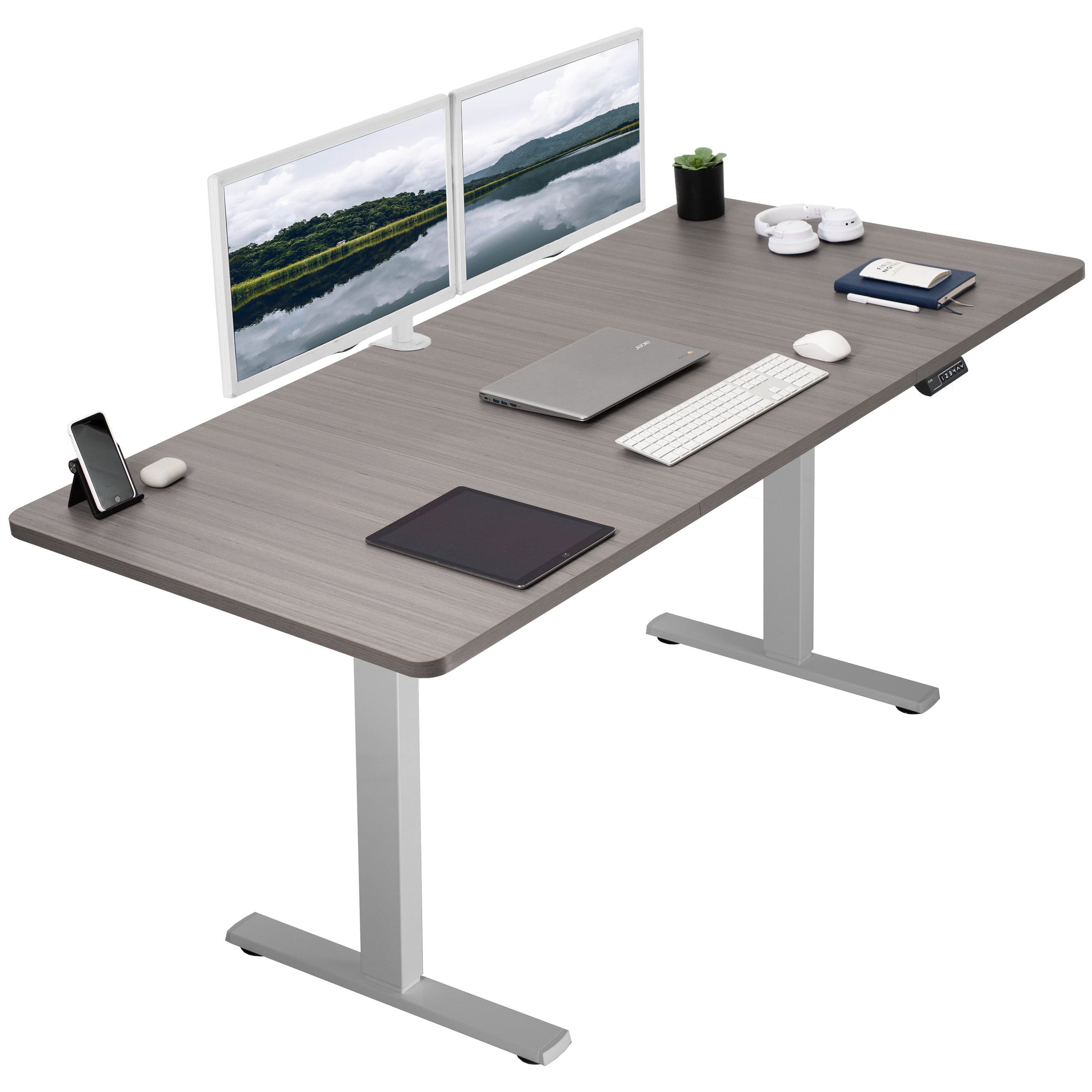 1B Split Top Series Single Motor Electric Standing Desk with Push Button Memory Controller - Perfect for Home Office, Gaming & Study Workspace