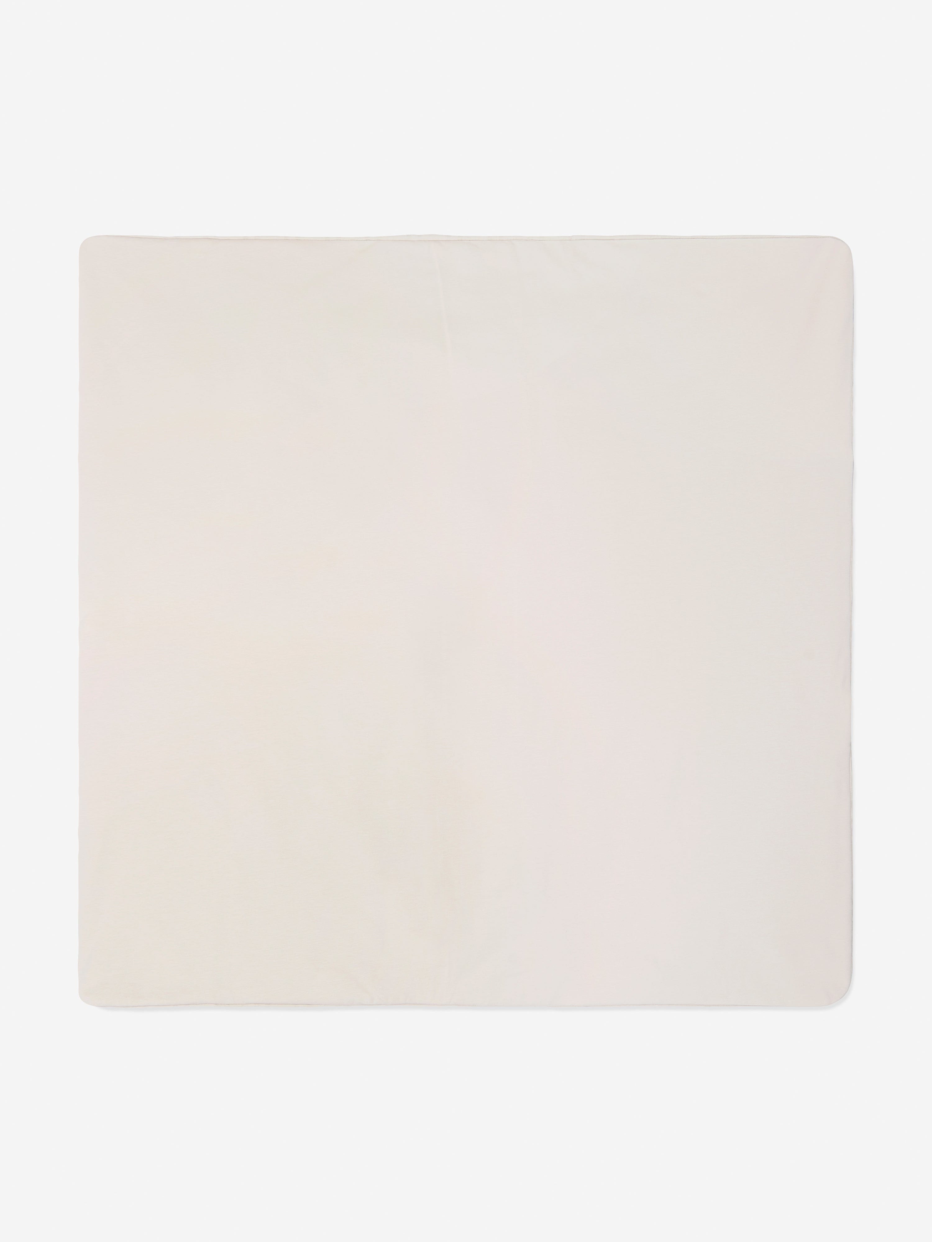Soft Beige Baby Logo Blanket - 80cm x 80cm Cozy Fleece Throw for Newborns, Infants & Toddlers - Perfect for Nursery, Stroller, Car Seat & Cuddle Time
