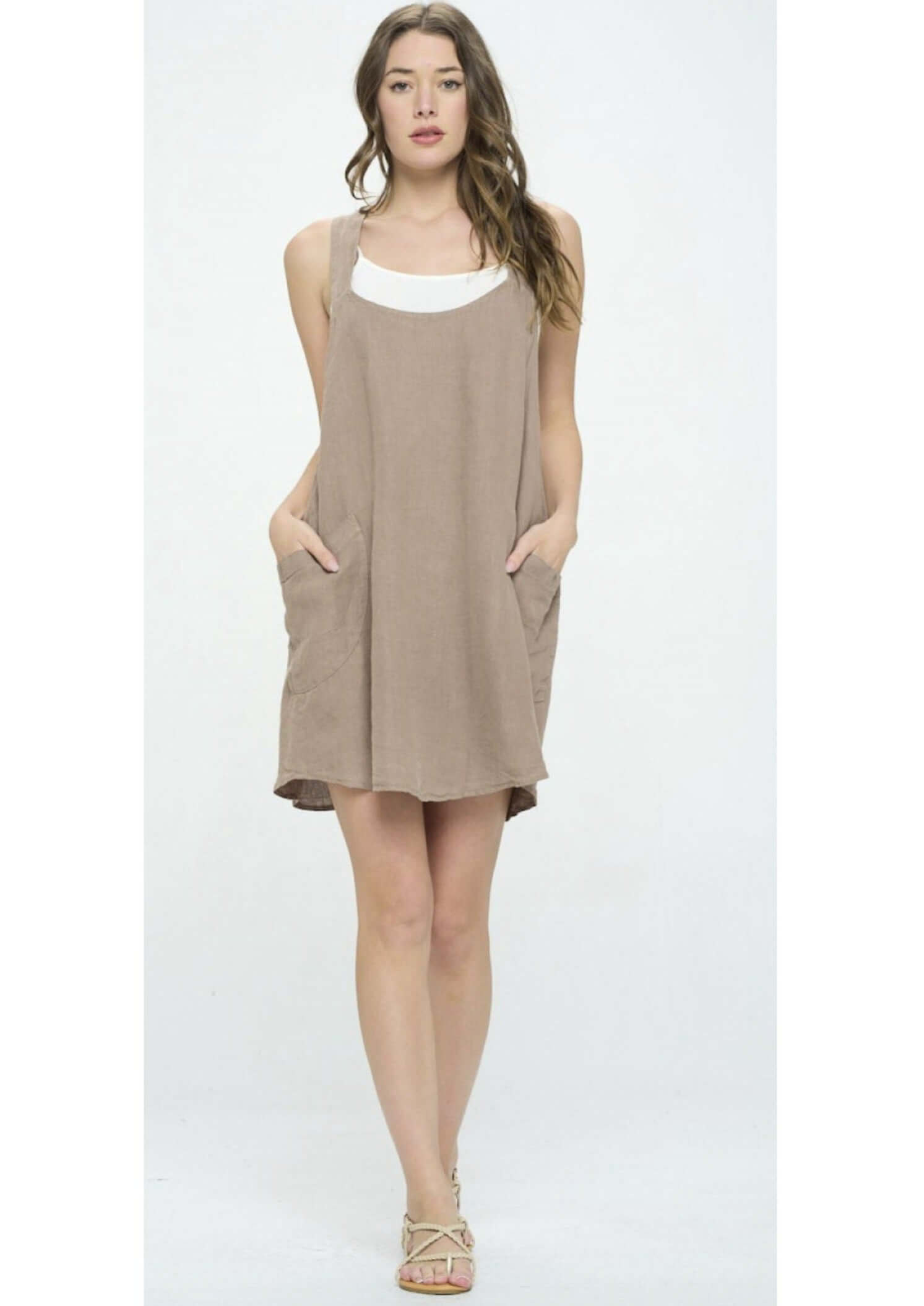 Stylish Linen Romper Dress - Made in USA | Perfect for Summer Outings & Beach Vacations