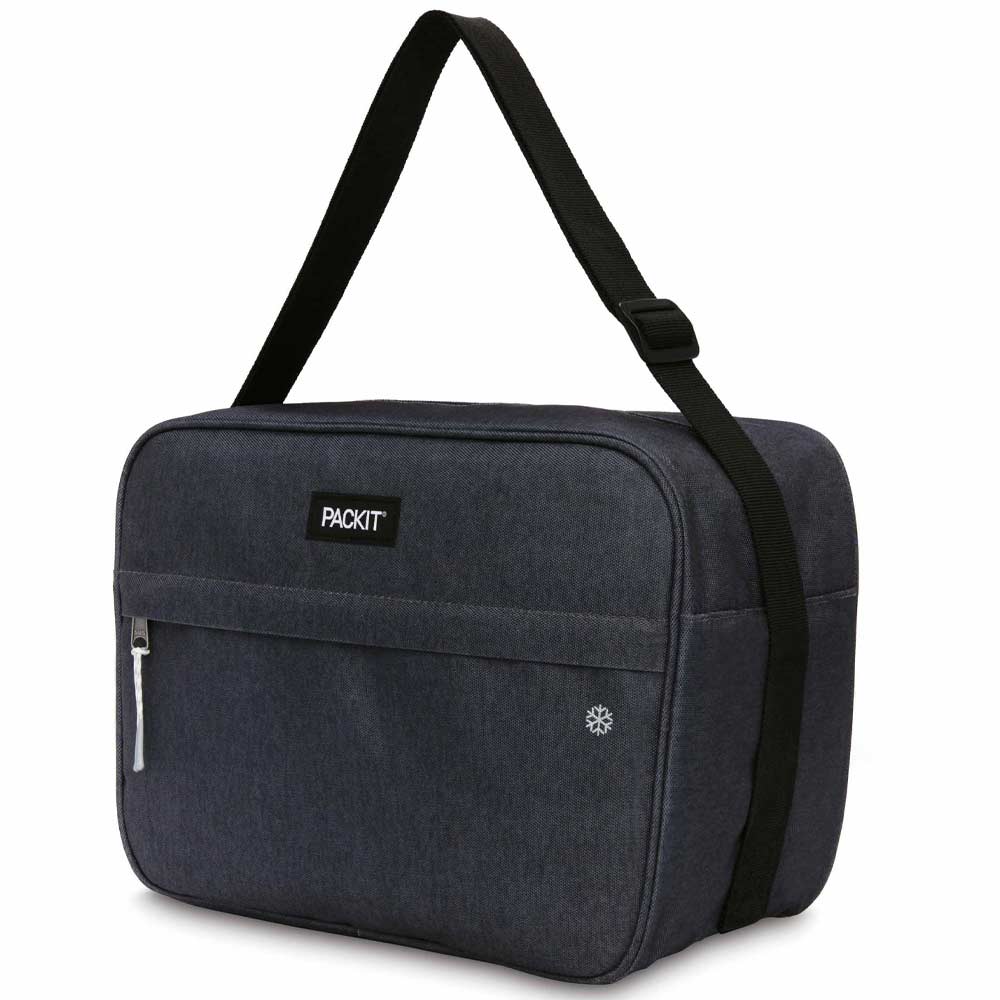 Packit Freezable Zuma Insulated Lunch Bag - Charcoal Grey | Leakproof Cooler for Work, School & Picnics | Reusable Cold Storage for Food & Drinks