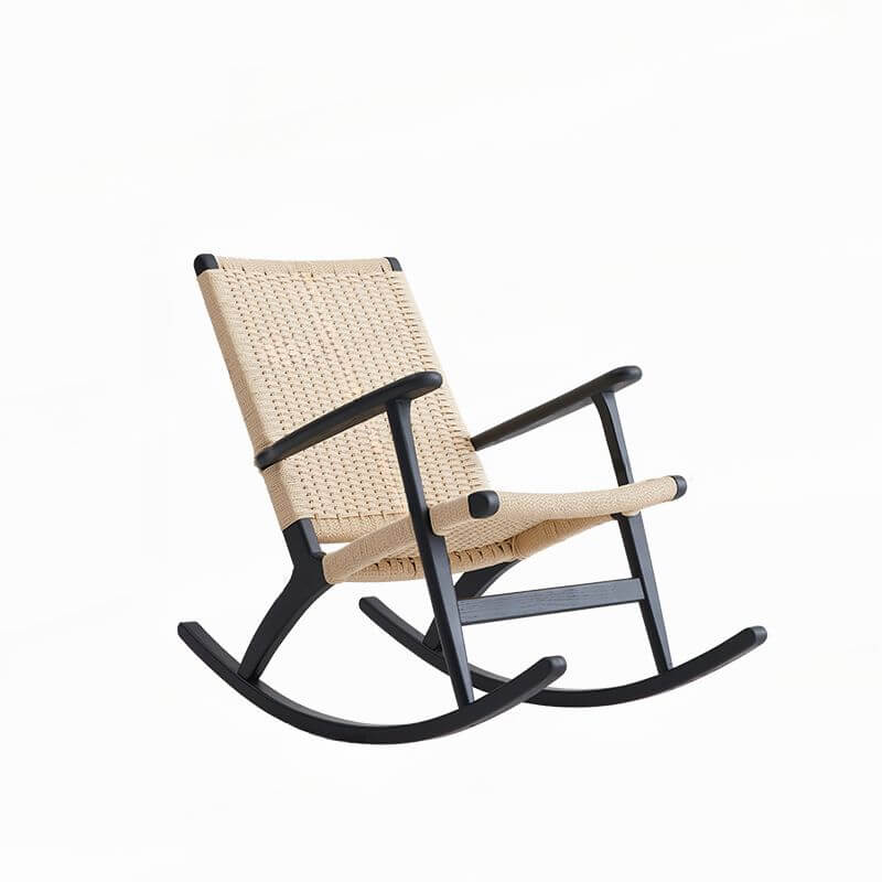 Comfortable Wooden Front Porch Rocking Chair with High Back Support - Perfect for Relaxing on Your Patio, Deck, or Garden