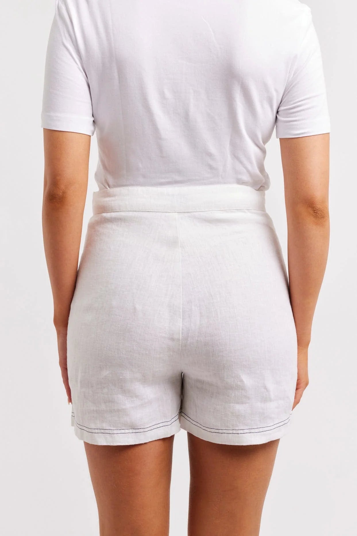 CLIO Linen Shorts in White - Breathable & Comfortable Summer Shorts for Women | Perfect for Beach, Vacation & Casual Outings
