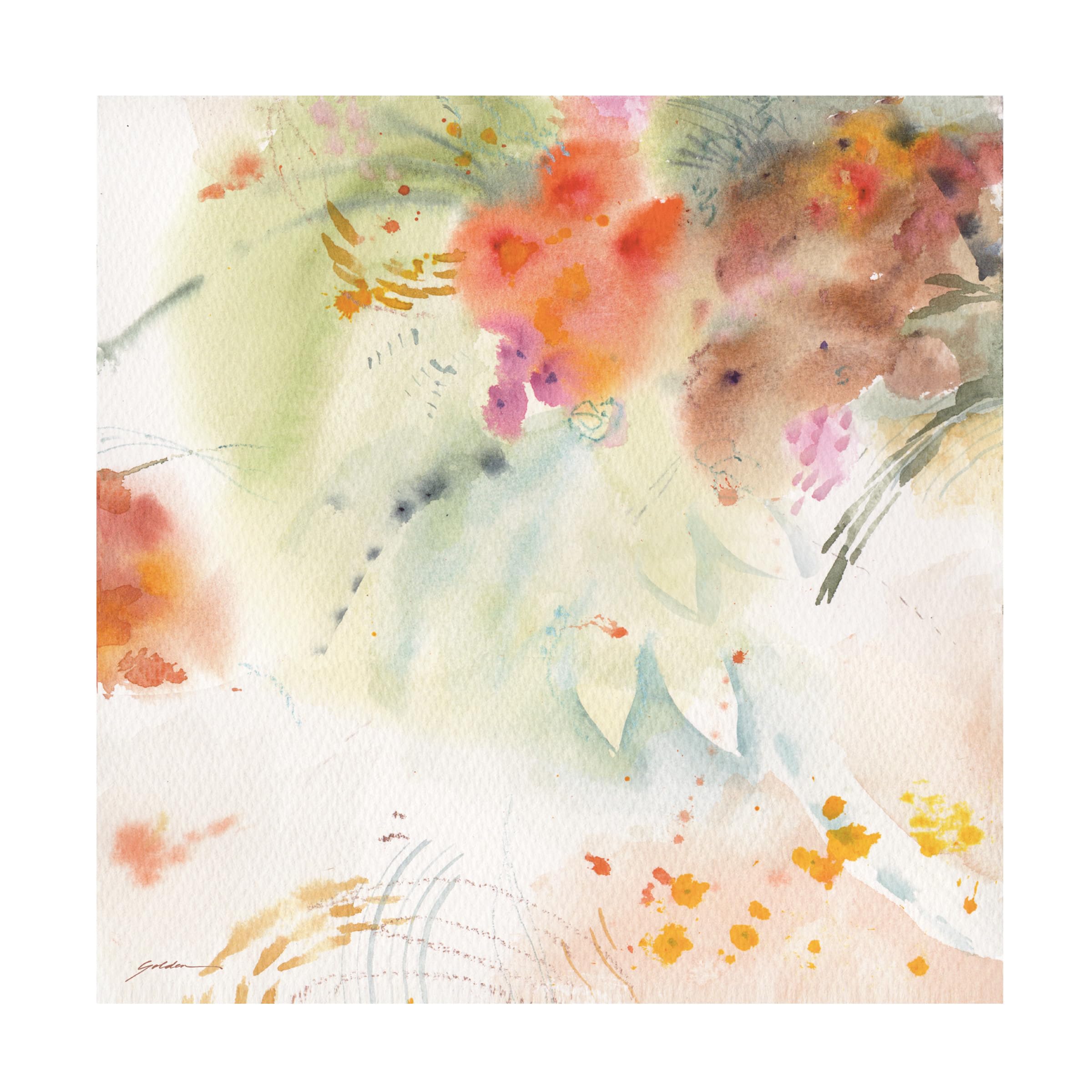 Sheila Golden 'Garden Fiesta' Canvas Wall Art - Vibrant Floral Painting for Living Room, Bedroom & Office Decor