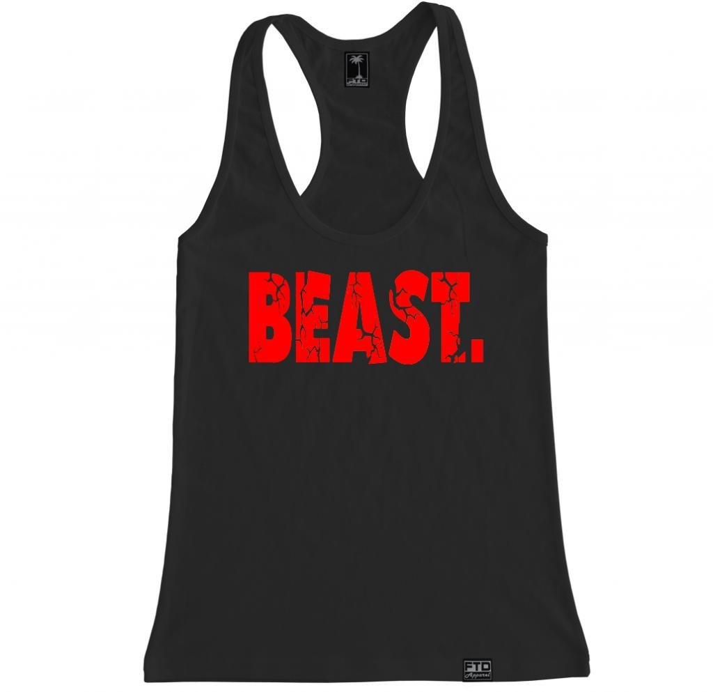 FTD Apparel Women's Beast Racerback Tank Top - Workout Gym Yoga Running Athletic Shirt - Comfortable Breathable Moisture Wicking Activewear for Fitness & Sports - Perfect for Gym, Yoga, Running & Outdoor Activities