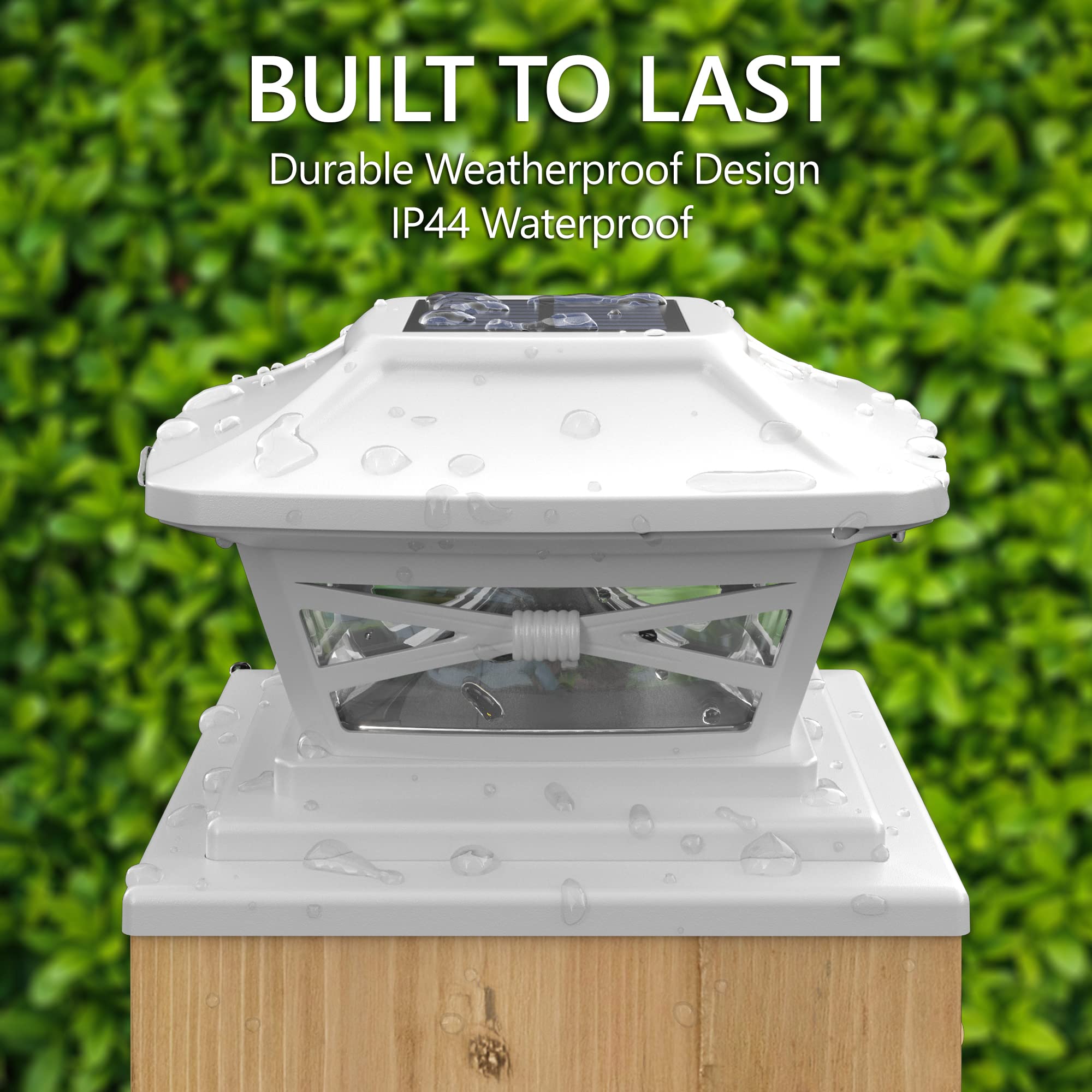DaVinci Lighting Renaissance Solar Outdoor Post Cap Lights - 12 Pack, Pearl White - Bright LED Solar Lights for 4x4, 5x5 & 6x6 Wood Posts - Perfect for Garden, Patio, Fence & Driveway Lighting