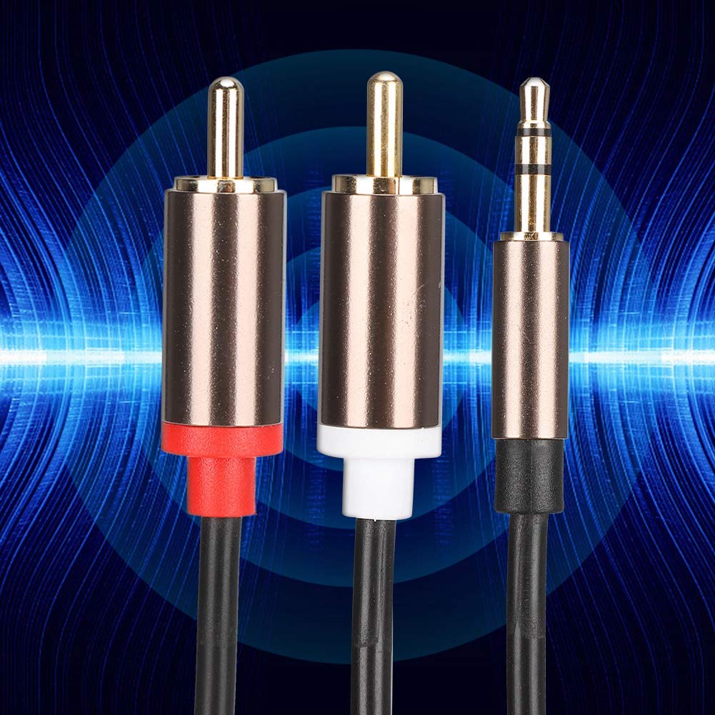 High-Quality 2-in-1 Speaker Cable & Subwoofer Audio Line - 2 Meters for Computer, Home Theater & Gaming Sound Systems | Durable Copper Core for Crystal Clear Audio