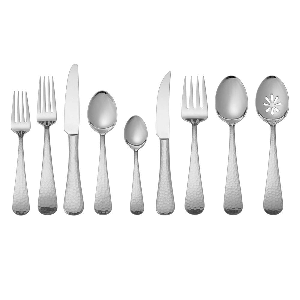 Hammered Opulent 75-Piece Flatware Set - Service for 12 - Premium Stainless Steel Cutlery Set for Fine Dining, Weddings & Formal Occasions