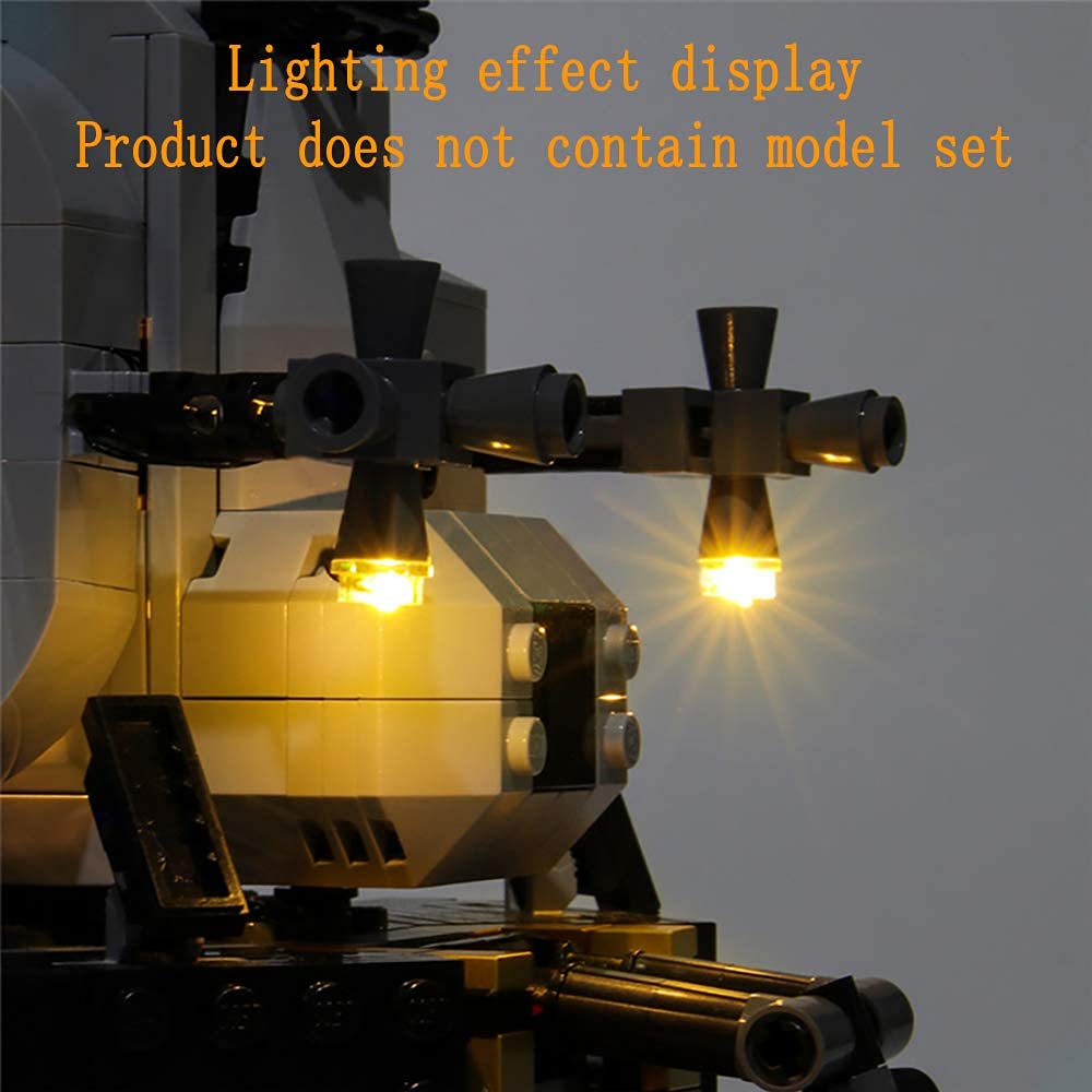 GEAMENT LED Light Kit for NASA Apollo 11 Moon Lander - Compatible with Lego Creator Expert 10266 Building Set (Model Block Not Included) - Perfect for Space Enthusiasts & Lego Display Enhancement